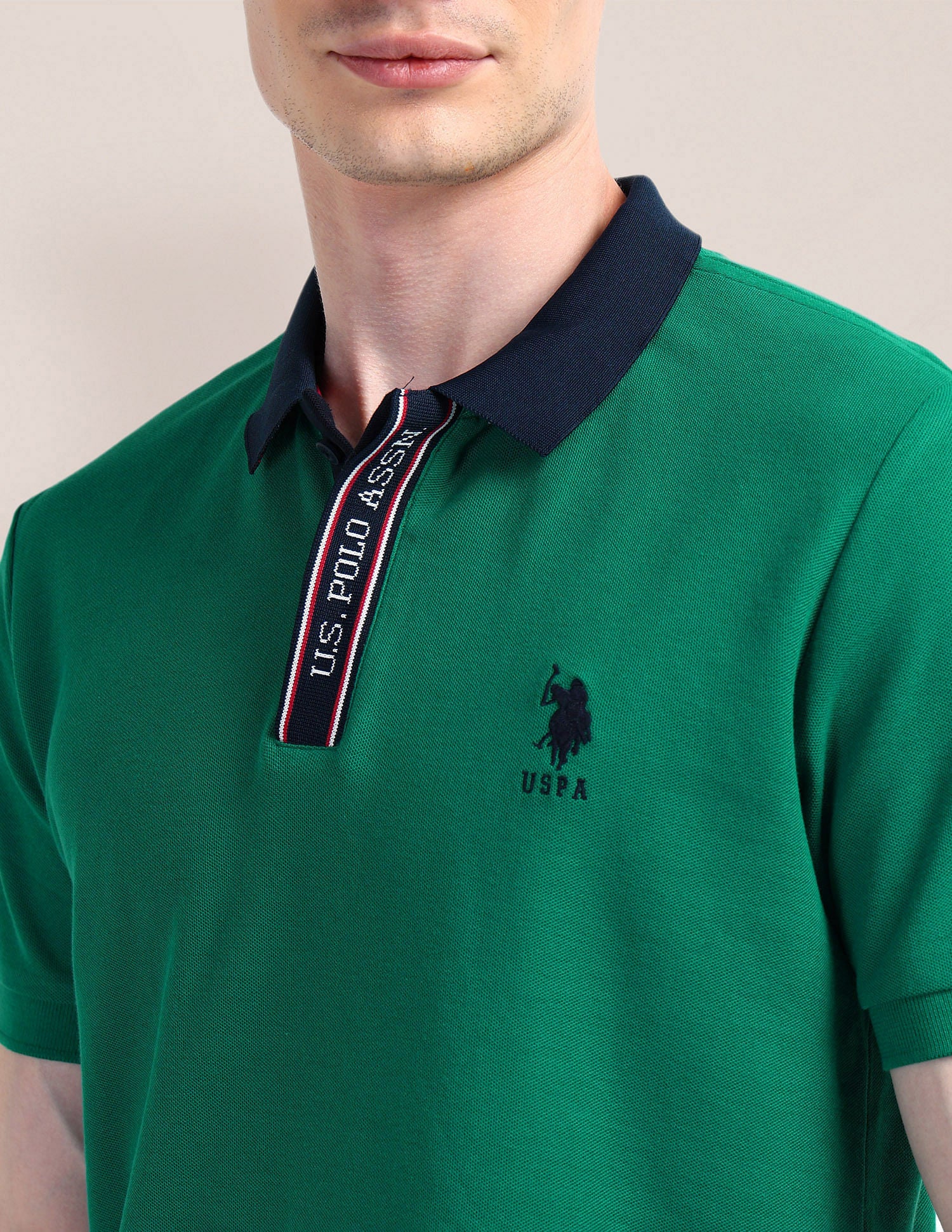 Solid Slim Fit Polo Shirt Green - U.S. POLO ASSN. | Large