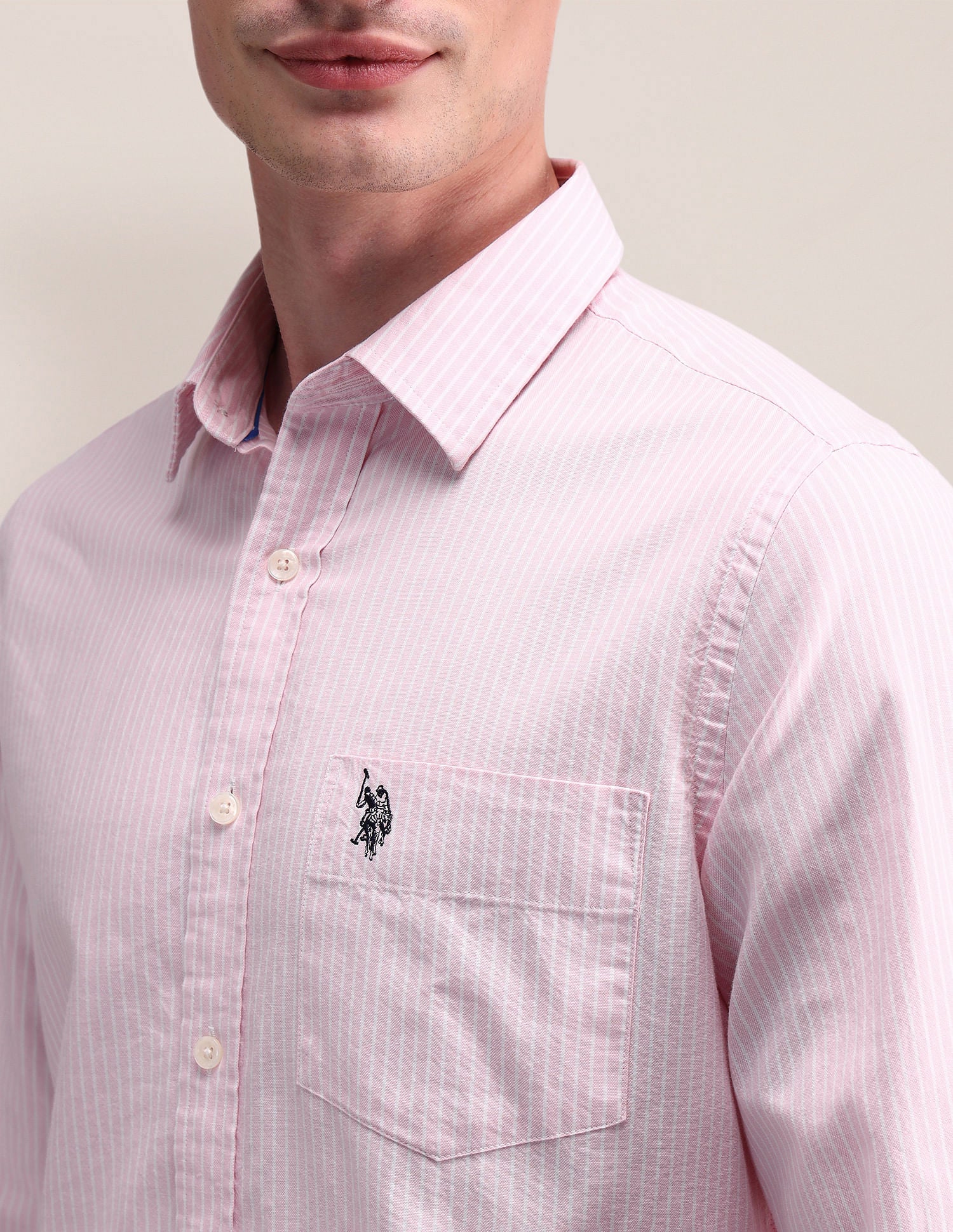 Regular Fit Dobby Shirt Pink - U.S. POLO ASSN. | Large