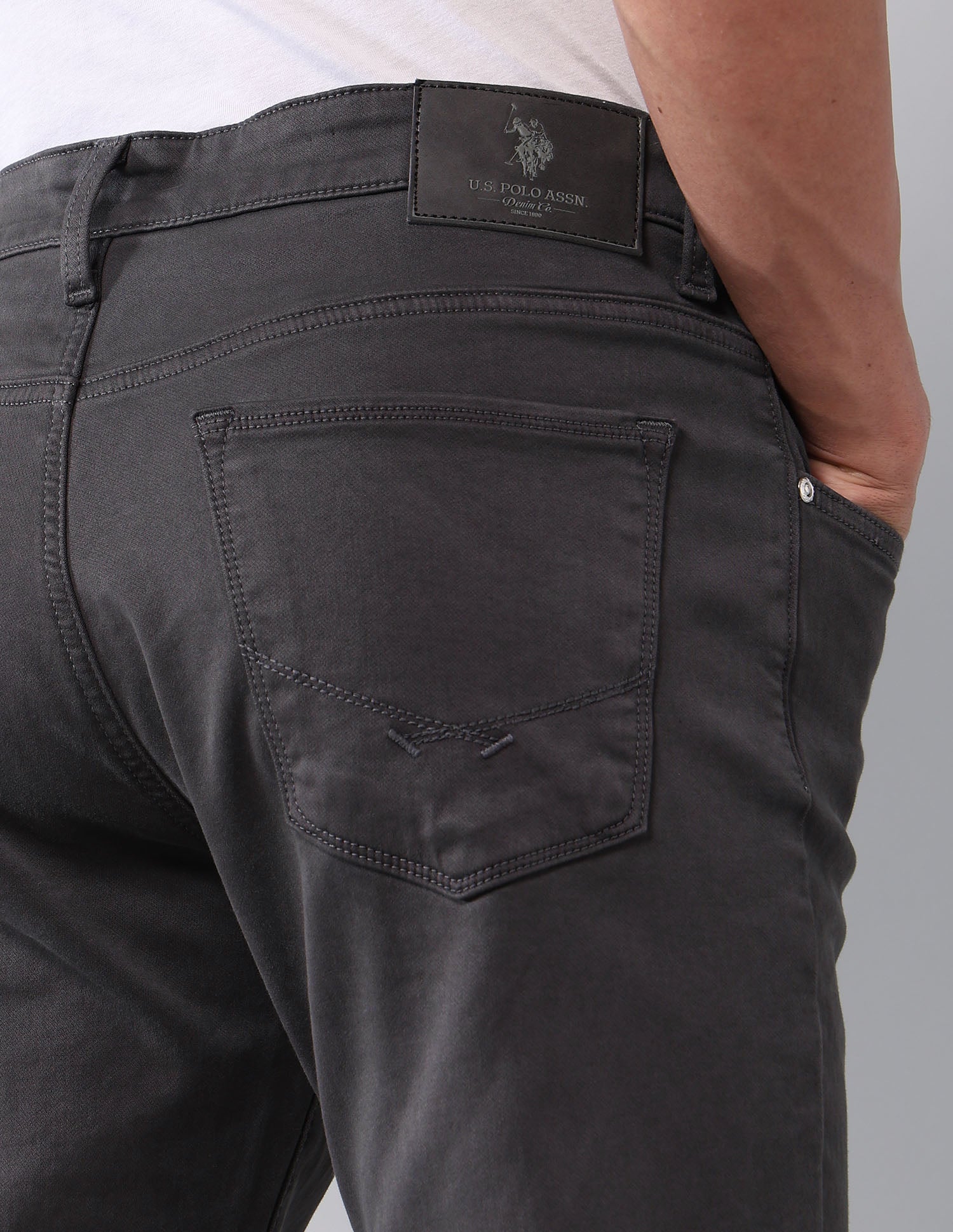 Brandon Slim Tapered Fit Grey Jeans Grey - U.S. POLO ASSN. | Large