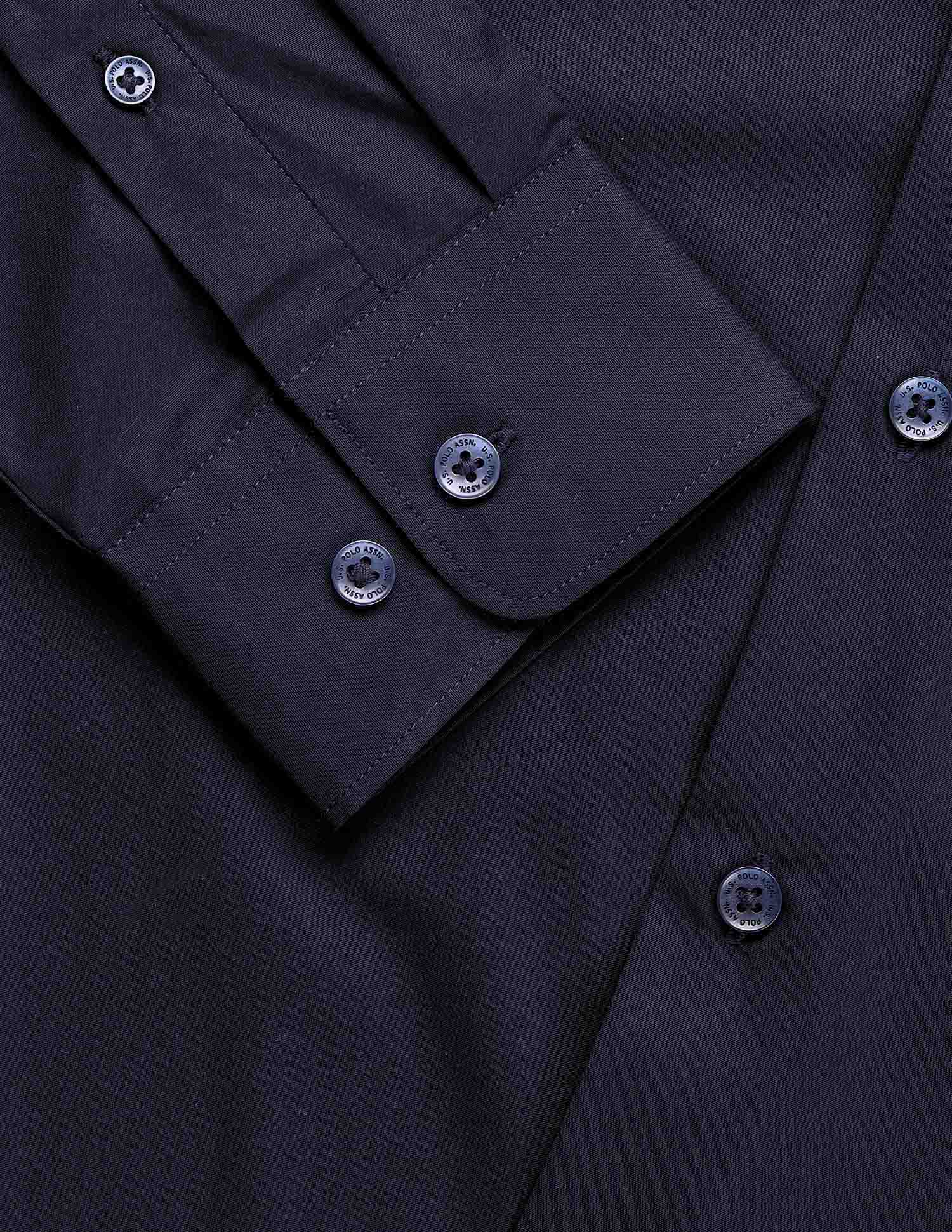 Tailored Fit Solid Shirt Navy - U.S. Polo Assn. India | Large