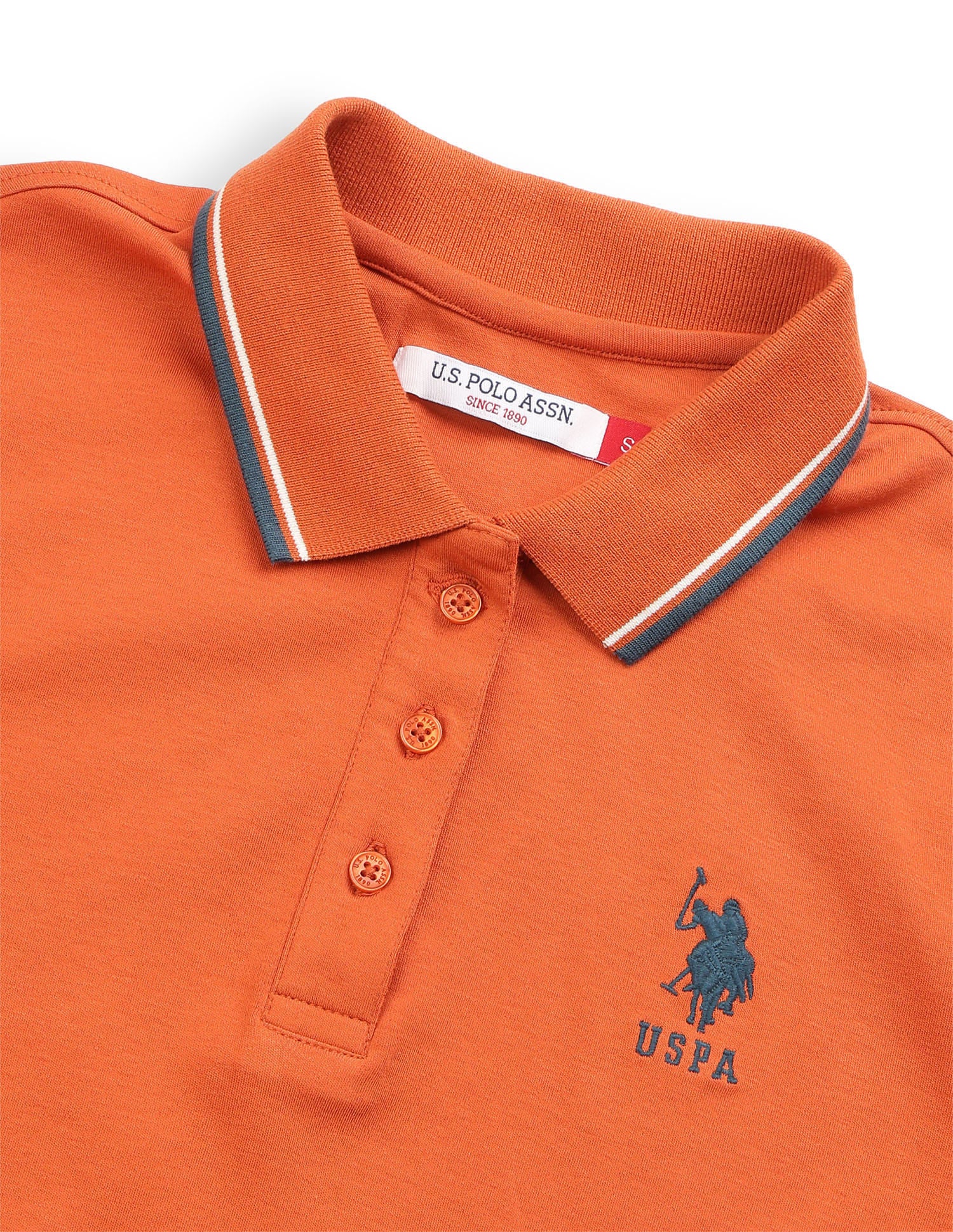 Solid Regular Fit Polo Shirt Rust - U.S. Polo Assn. India | Large