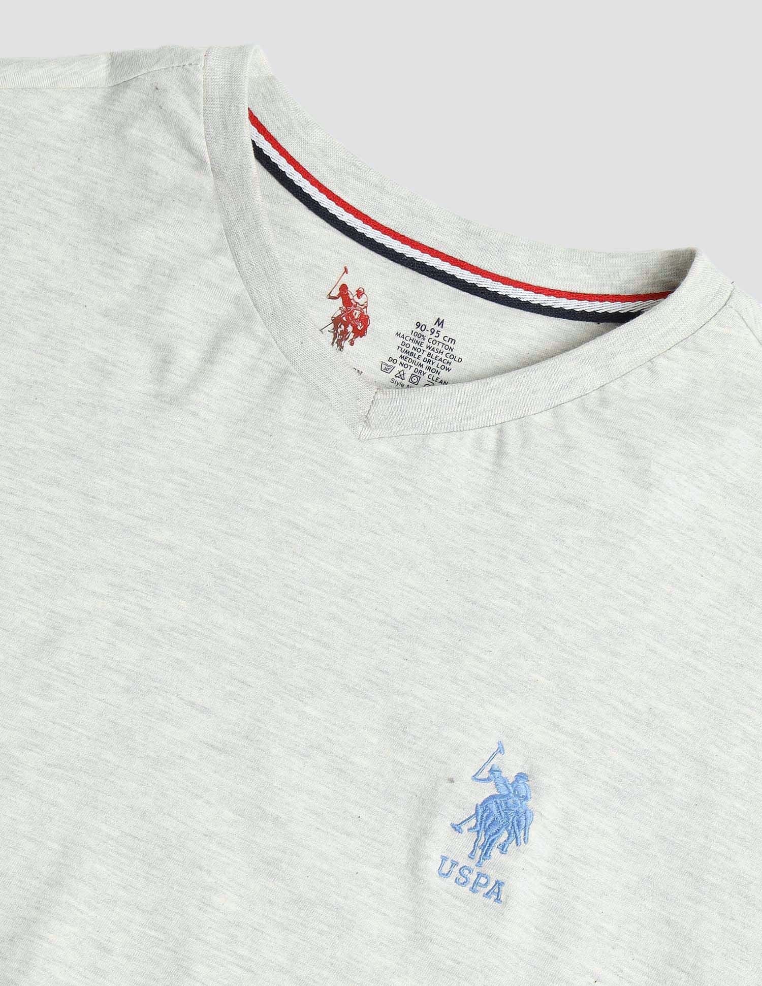 Men Off White I638 Comfort Fit Solid Cotton T-Shirt - Pack Of 1 Cream - U.S. POLO ASSN. | Large