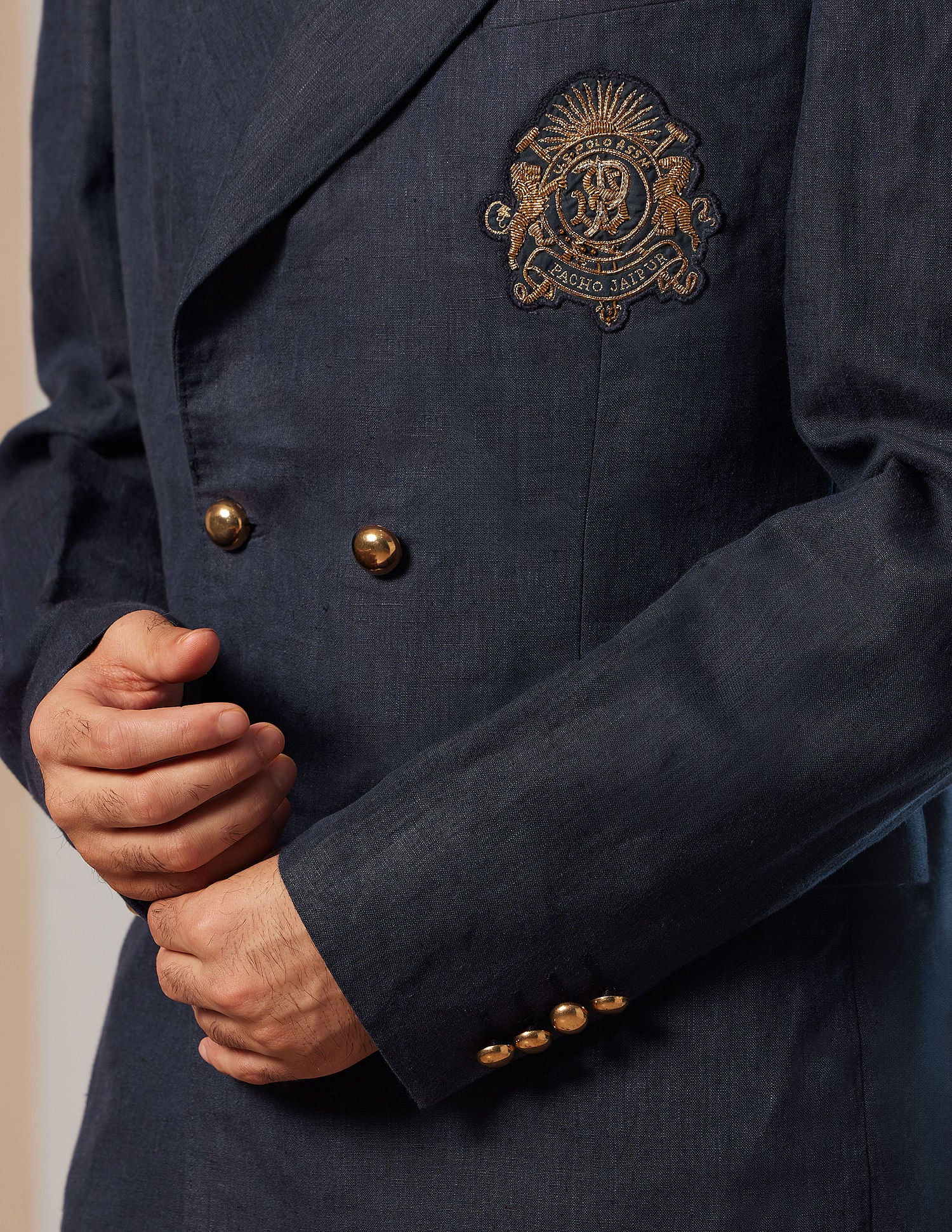 Pacho X Crest Logo Double Breasted Jacket Navy - U.S. POLO ASSN. | Large