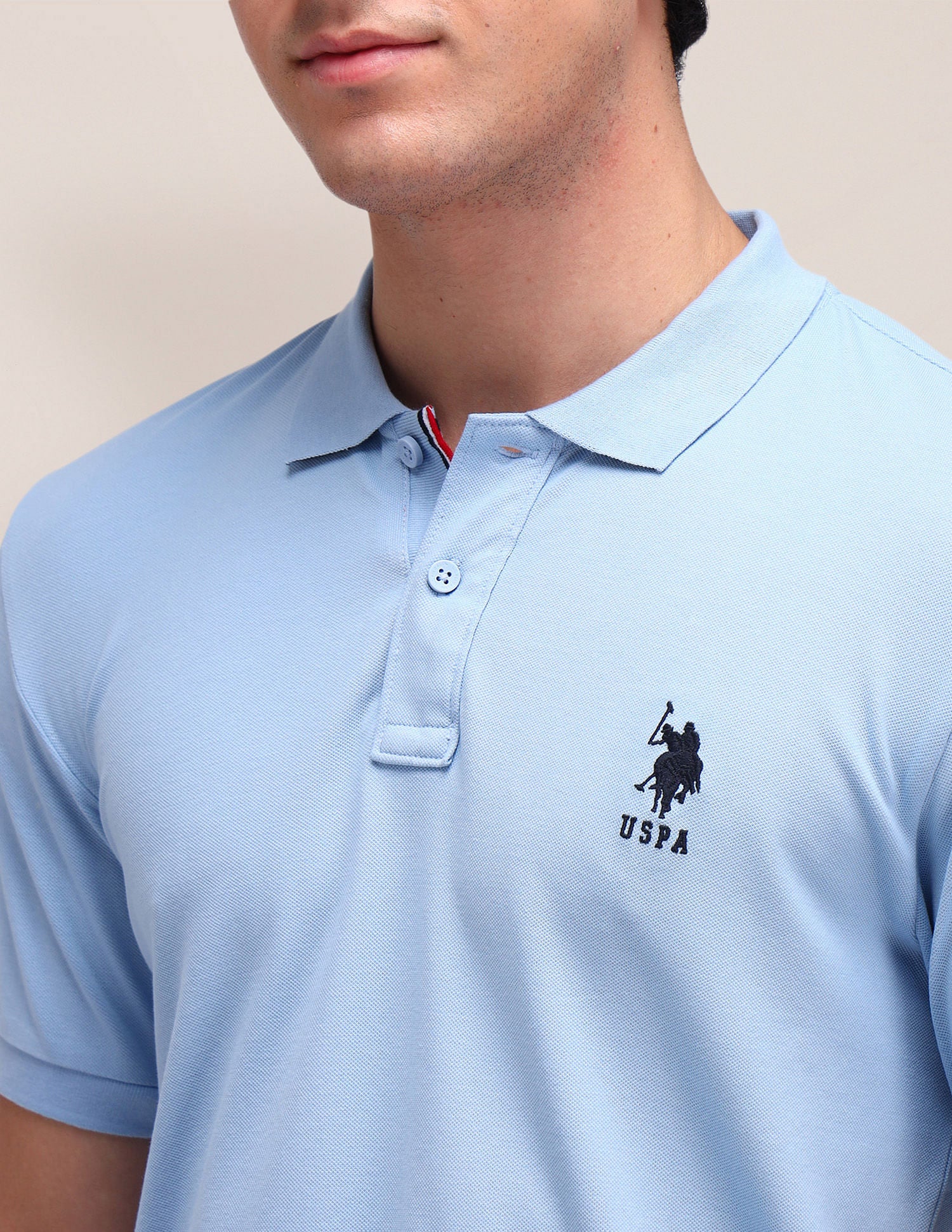 Slim Fit Solid Polo Shirt Blue - U.S. POLO ASSN. | Large