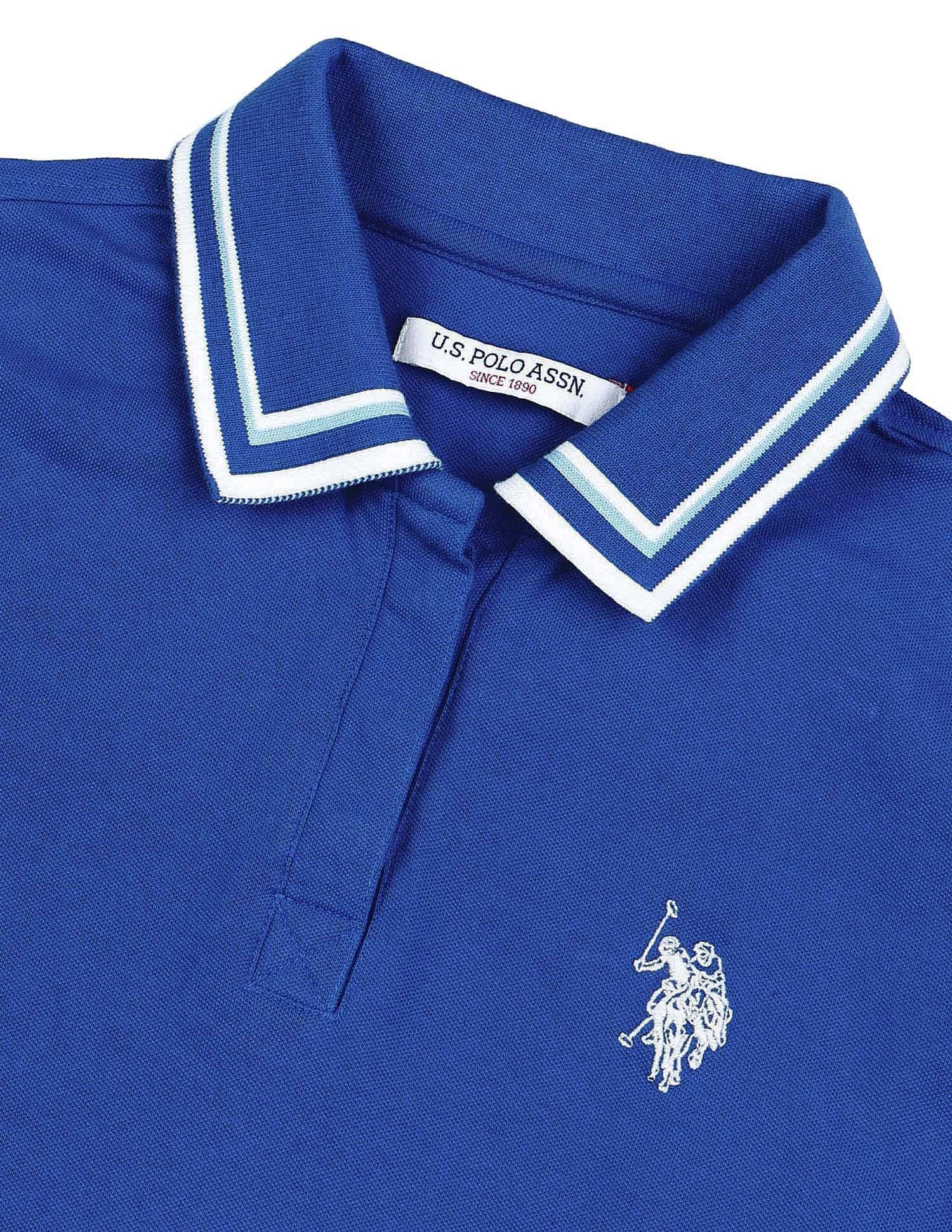 Tipped Collar Regular Fit Polo Shirt Blue - U.S. Polo Assn. India | Large