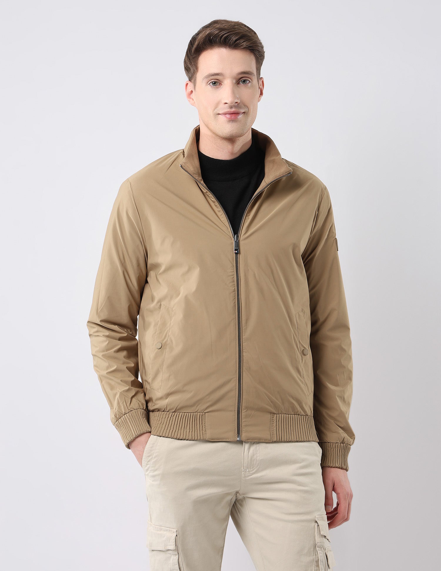 Reversible Heathered Regular Fit Jacket Brown - U.S. Polo Assn. India | Large