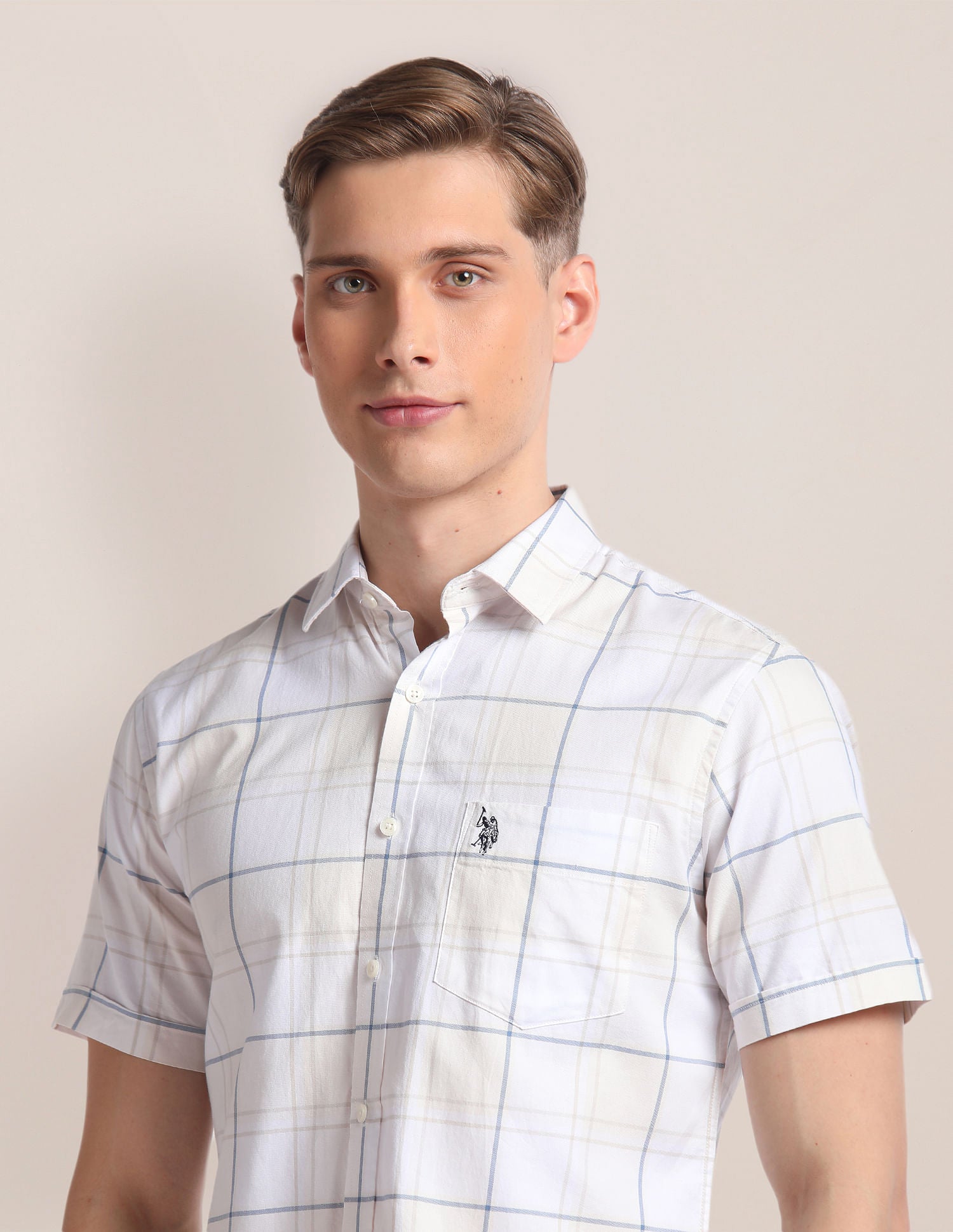 Premium Cotton Oxford Shirt Ivory - U.S. Polo Assn. India | Large