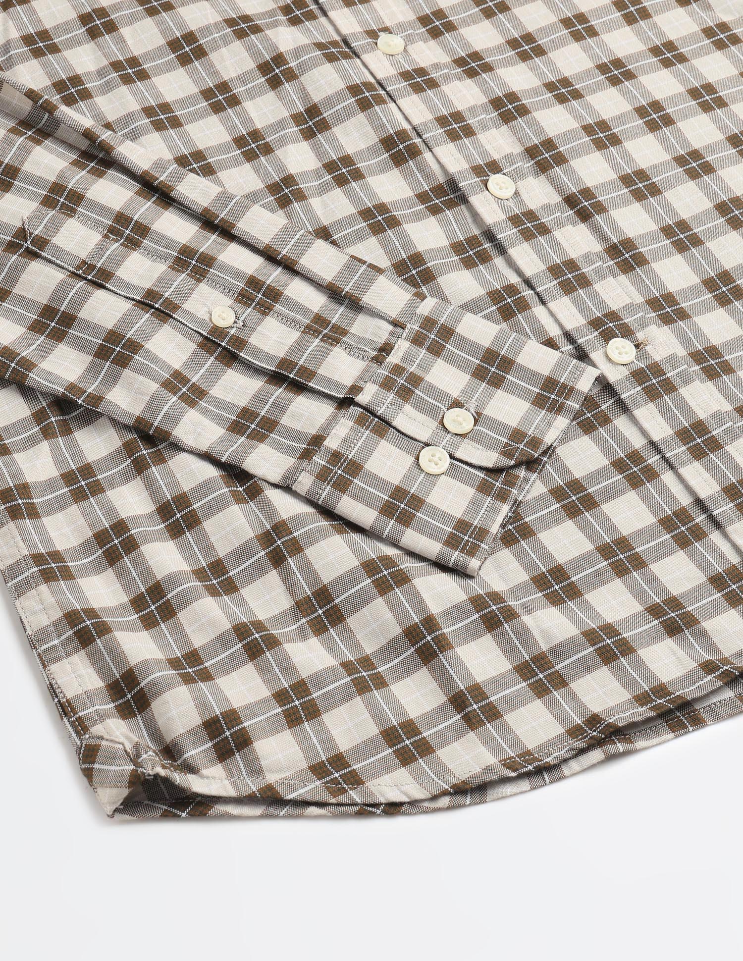 Equestrian Sports @ Elevnado Plaid Checked Shirt Khaki - U.S. Polo Assn. India | Large