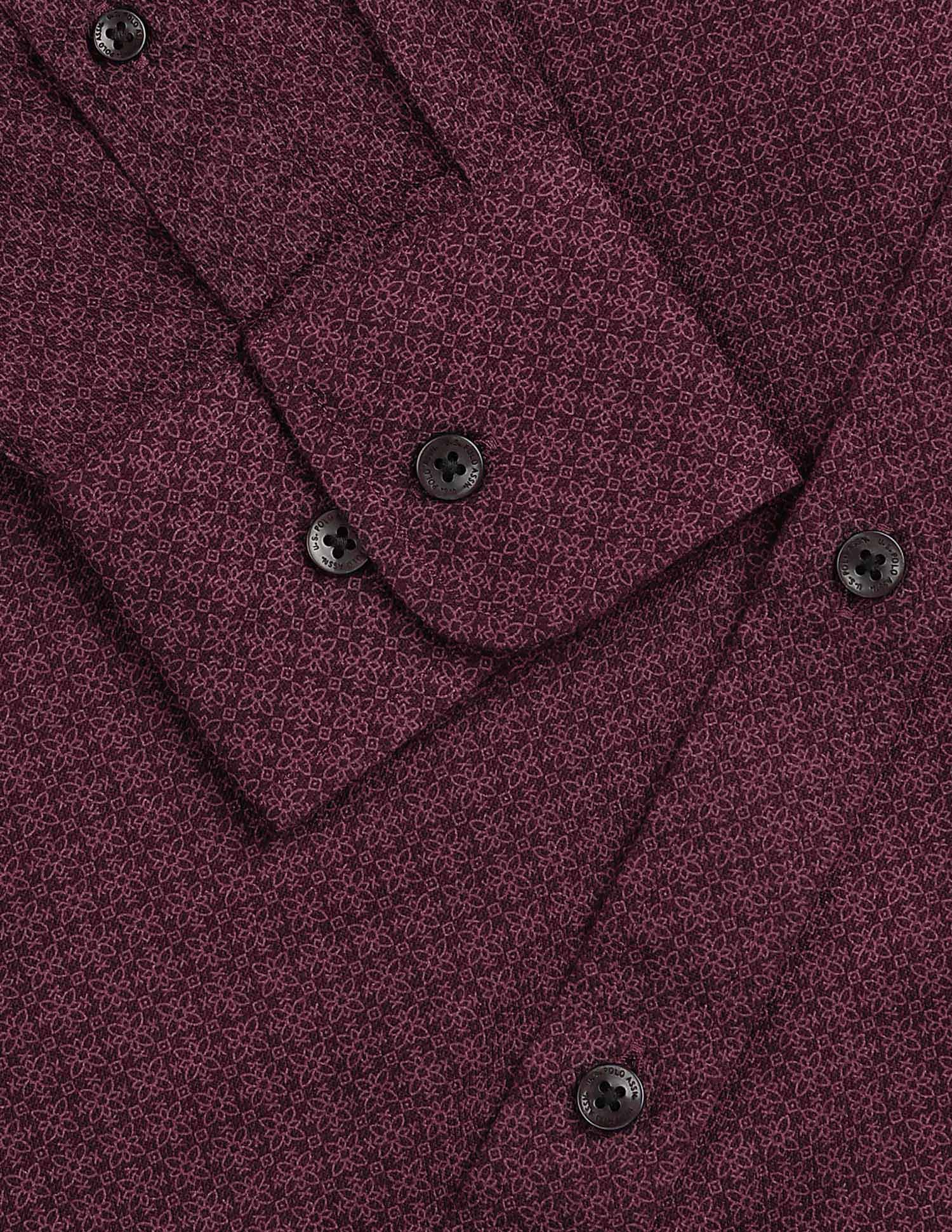 Tailored Fit Geometric Printed Shirt Maroon - U.S. POLO ASSN. | Large