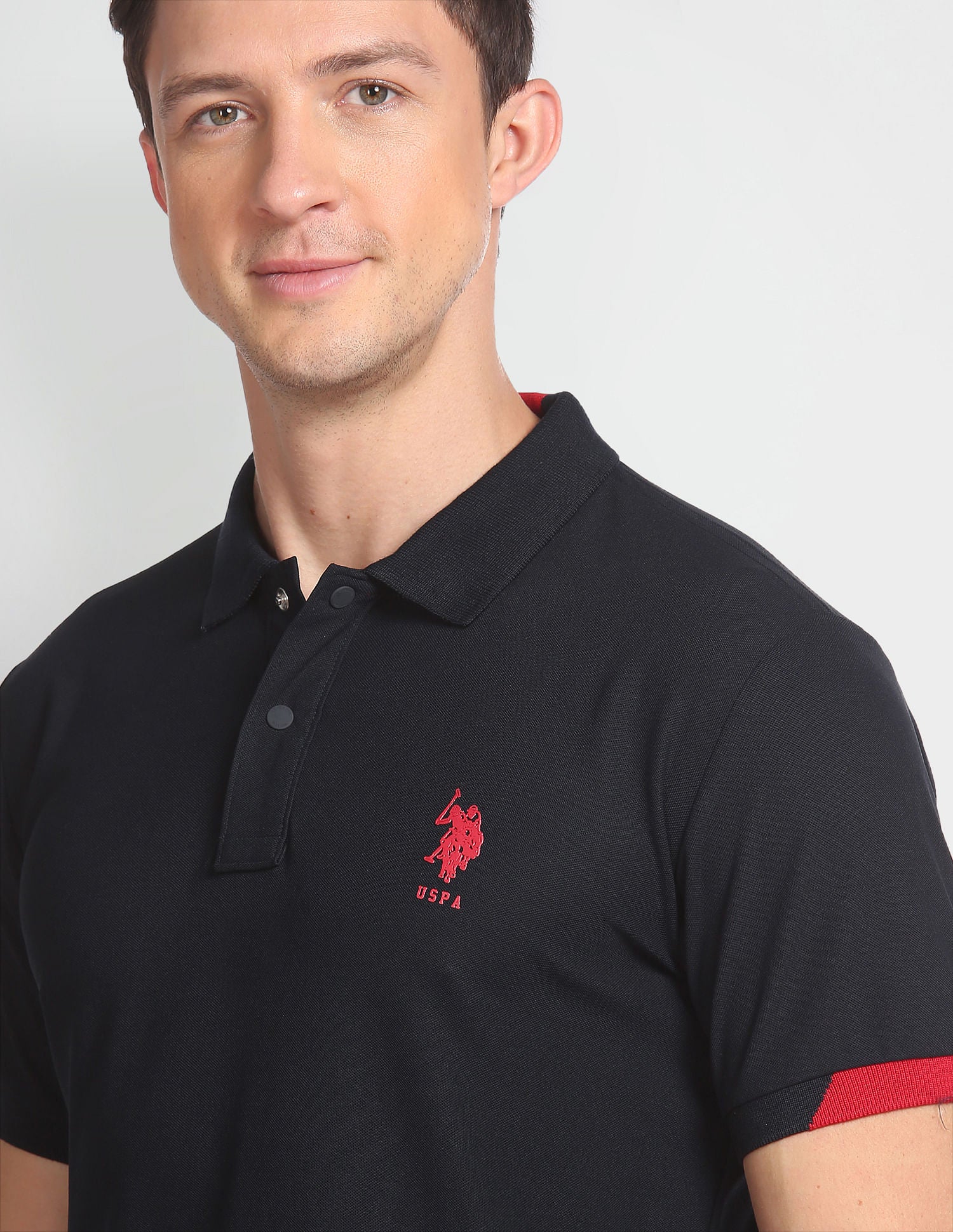 Solid Slim Fit Polo Shirt Navy - U.S. Polo Assn. India | Large