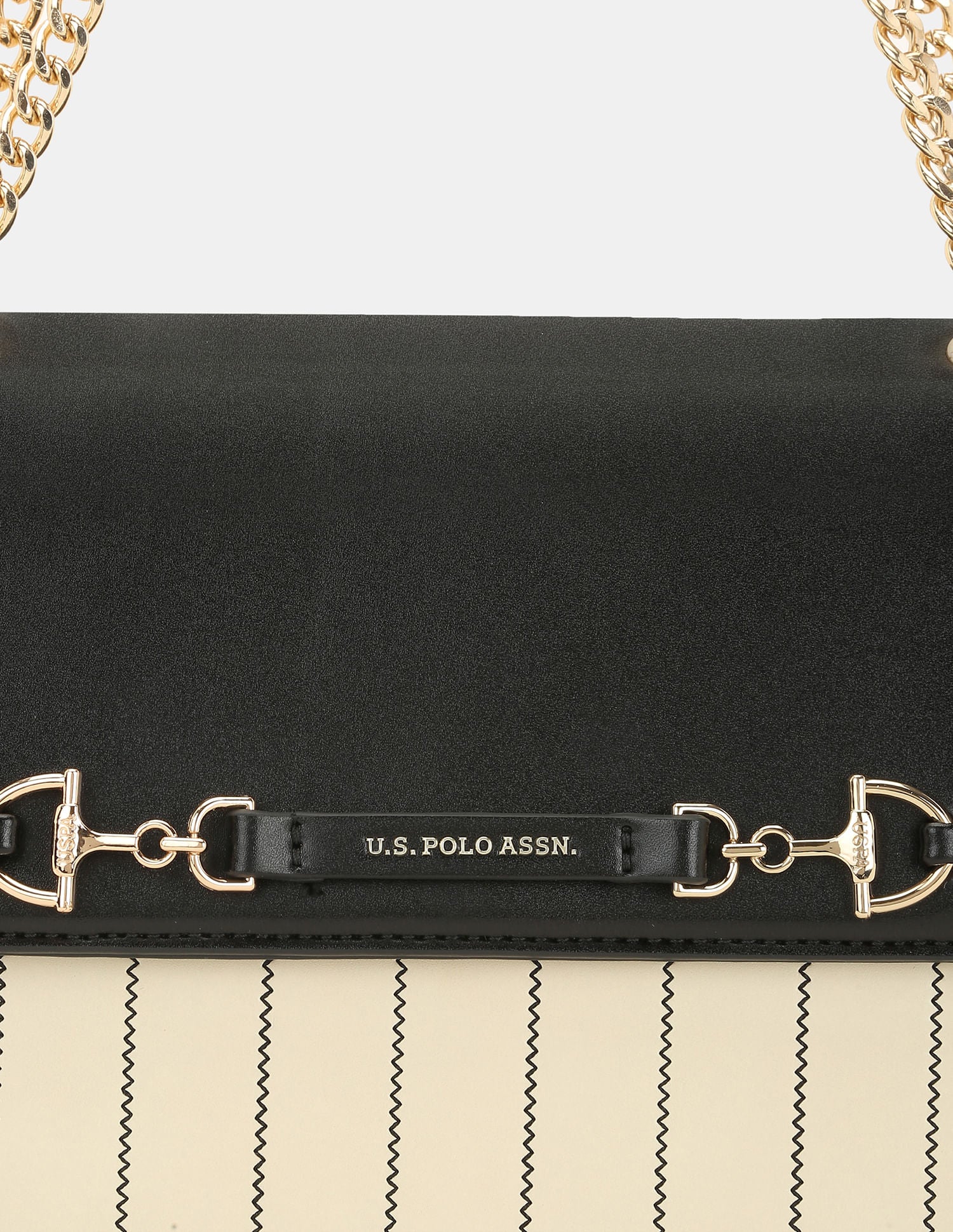 Women Babette Vertical Striped Cross Body Bag Black - U.S. POLO ASSN. | Large