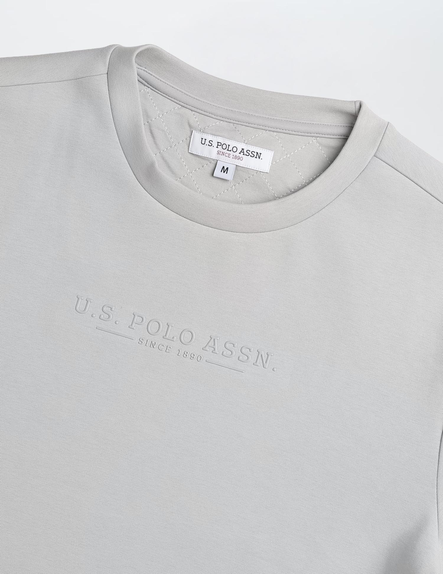 Solid Regular Fit Sweatshirt Light Grey - U.S. POLO ASSN. | Large