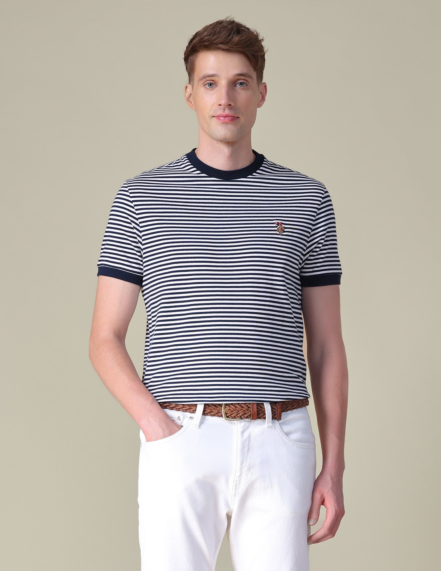 Horizontal Striped Slim Fit T-Shirt Navy - U.S. POLO ASSN. | Large