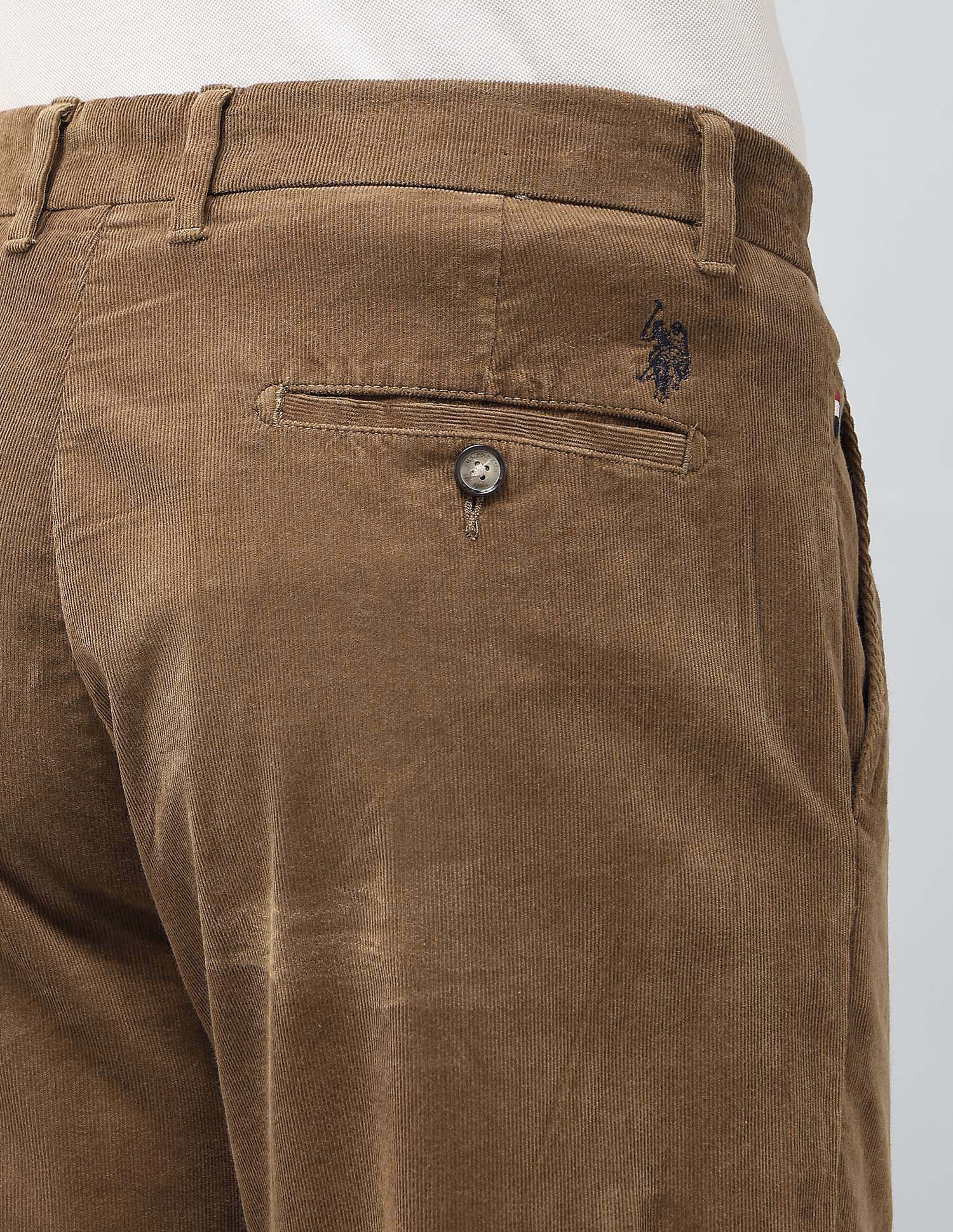 Riley Straight Fit Corduroy Trousers Tan - U.S. POLO ASSN. | Large