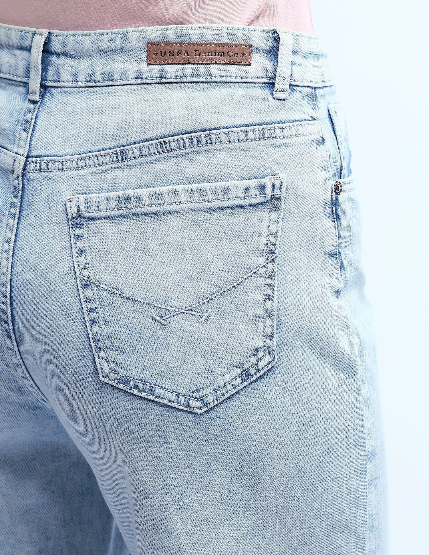 High Rise Wide Leg Jeans Blue - U.S. Polo Assn. India | Large
