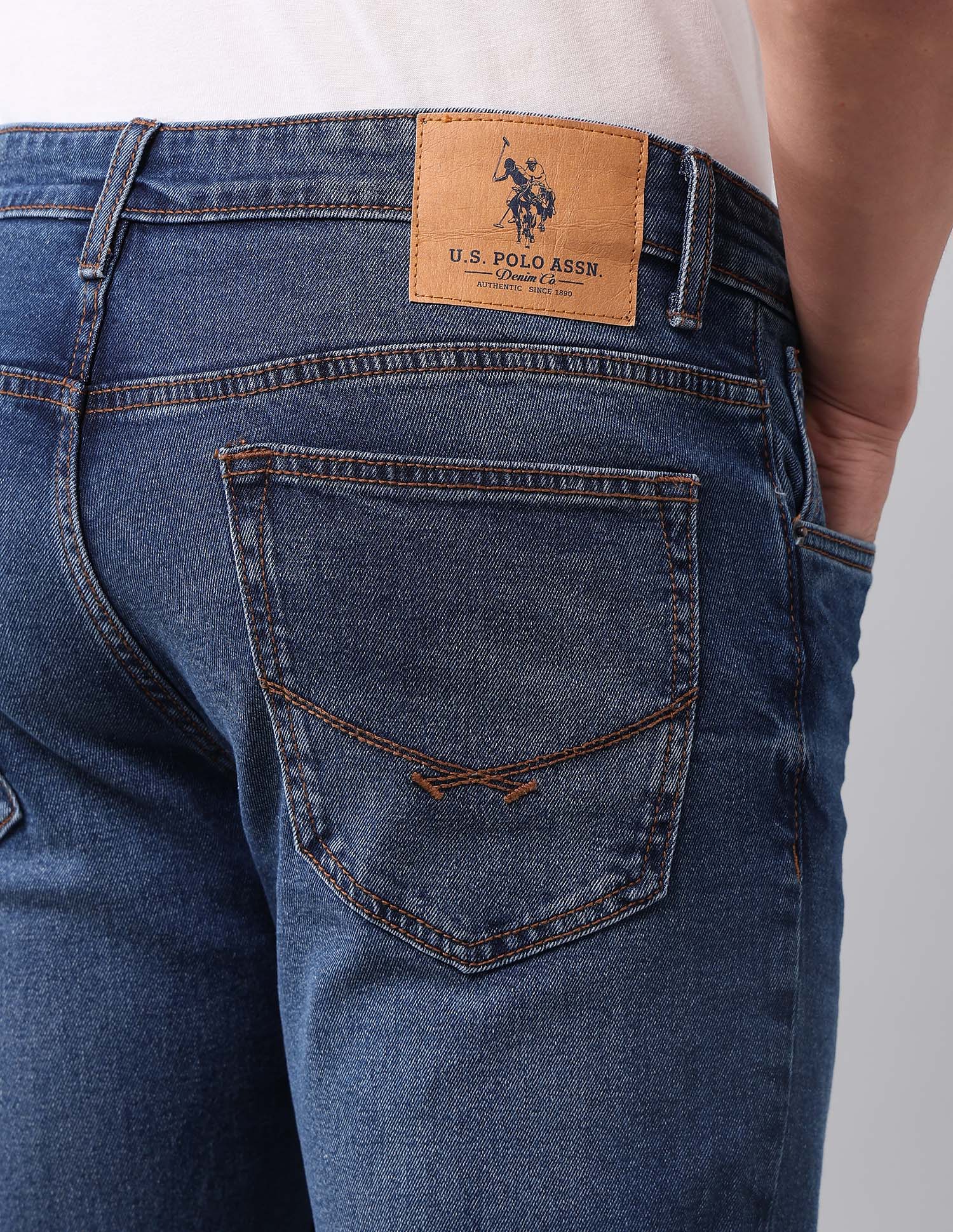 Brandon Slim Tapered Fit Blue Jeans Blue - U.S. POLO ASSN. | Large