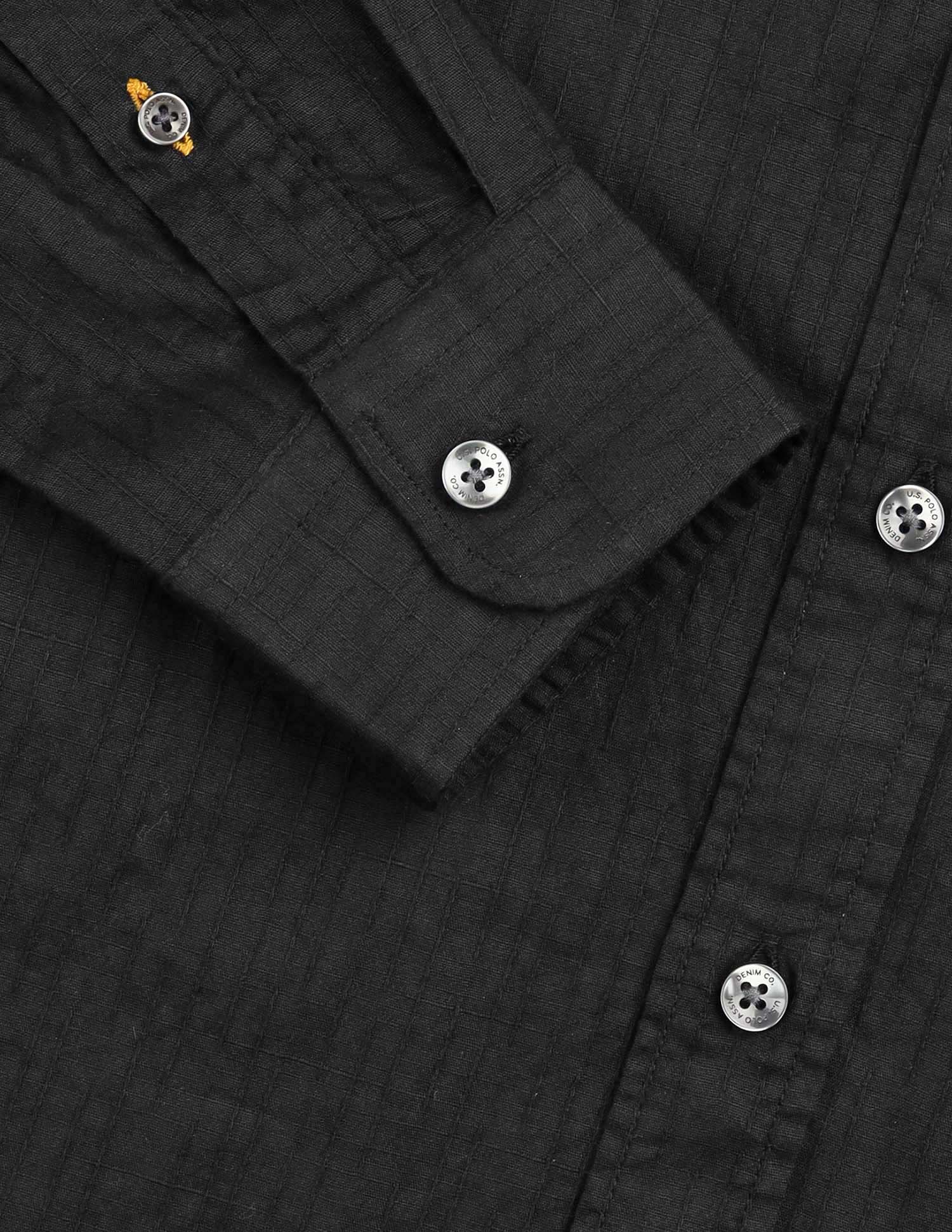 Regular Fit Textured Shirt Black - U.S. POLO ASSN. | Large