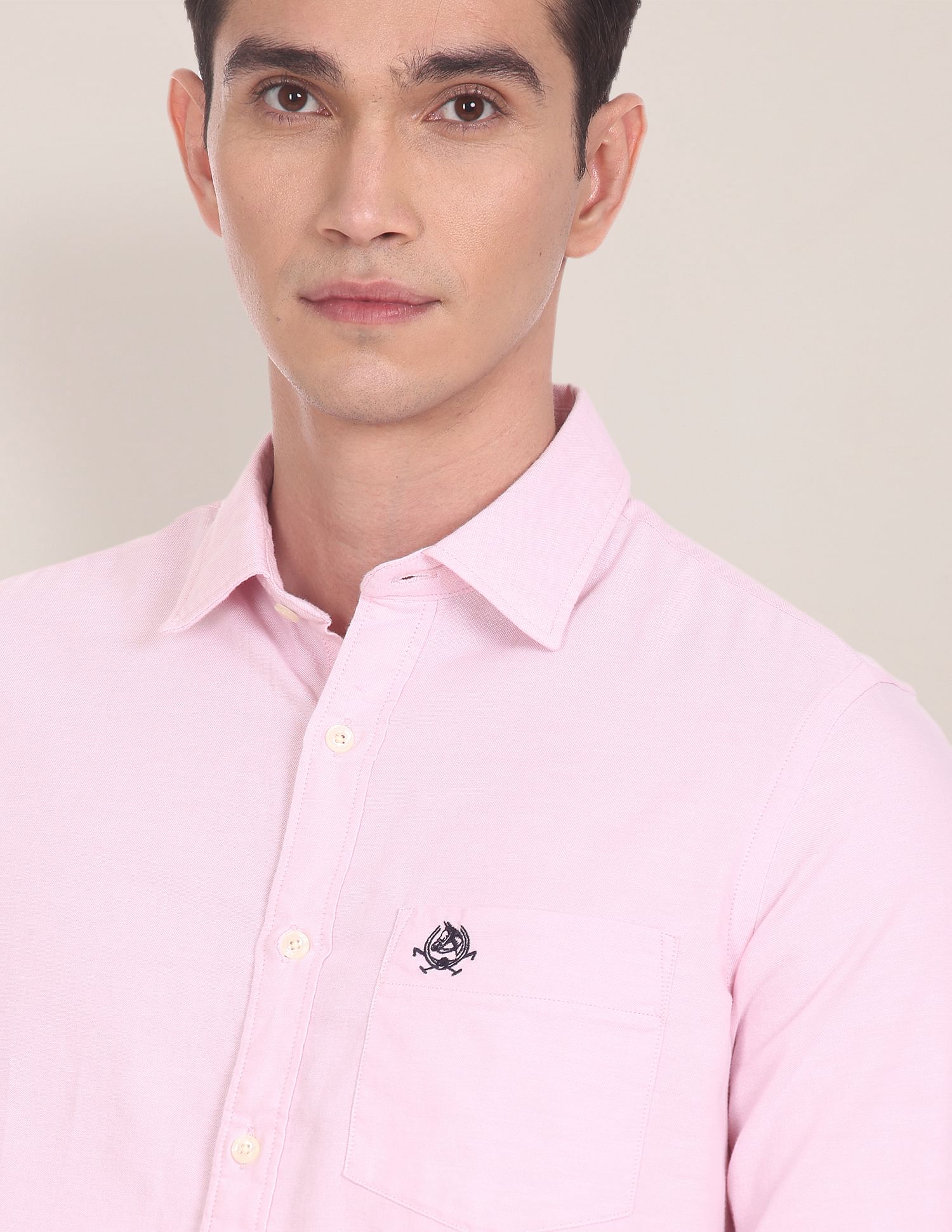Cotton Solid Casual Shirt Pink - U.S. Polo Assn. India | Large
