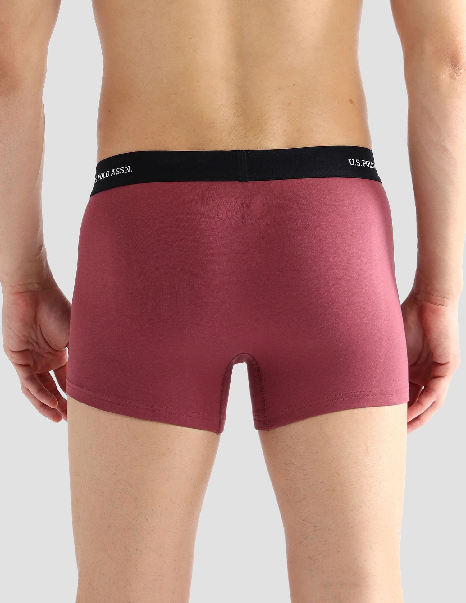 Elasticized Waist Solid OET13 Trunks - Pack Of 3 Navy, Grey and Purple - U.S. POLO ASSN. | Large