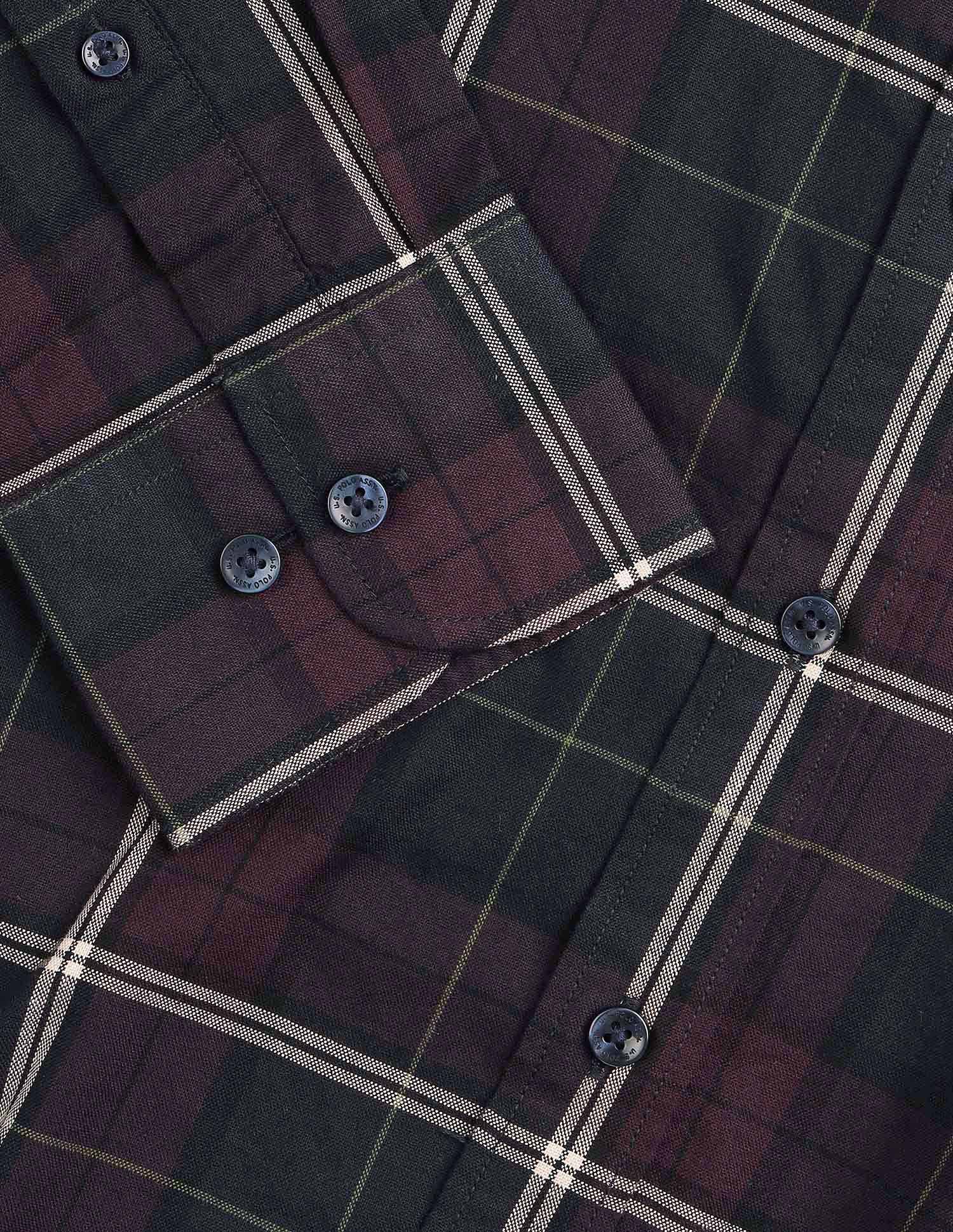 Tailored Fit Tartan Checked Shirt Wine - U.S. POLO ASSN. | Large