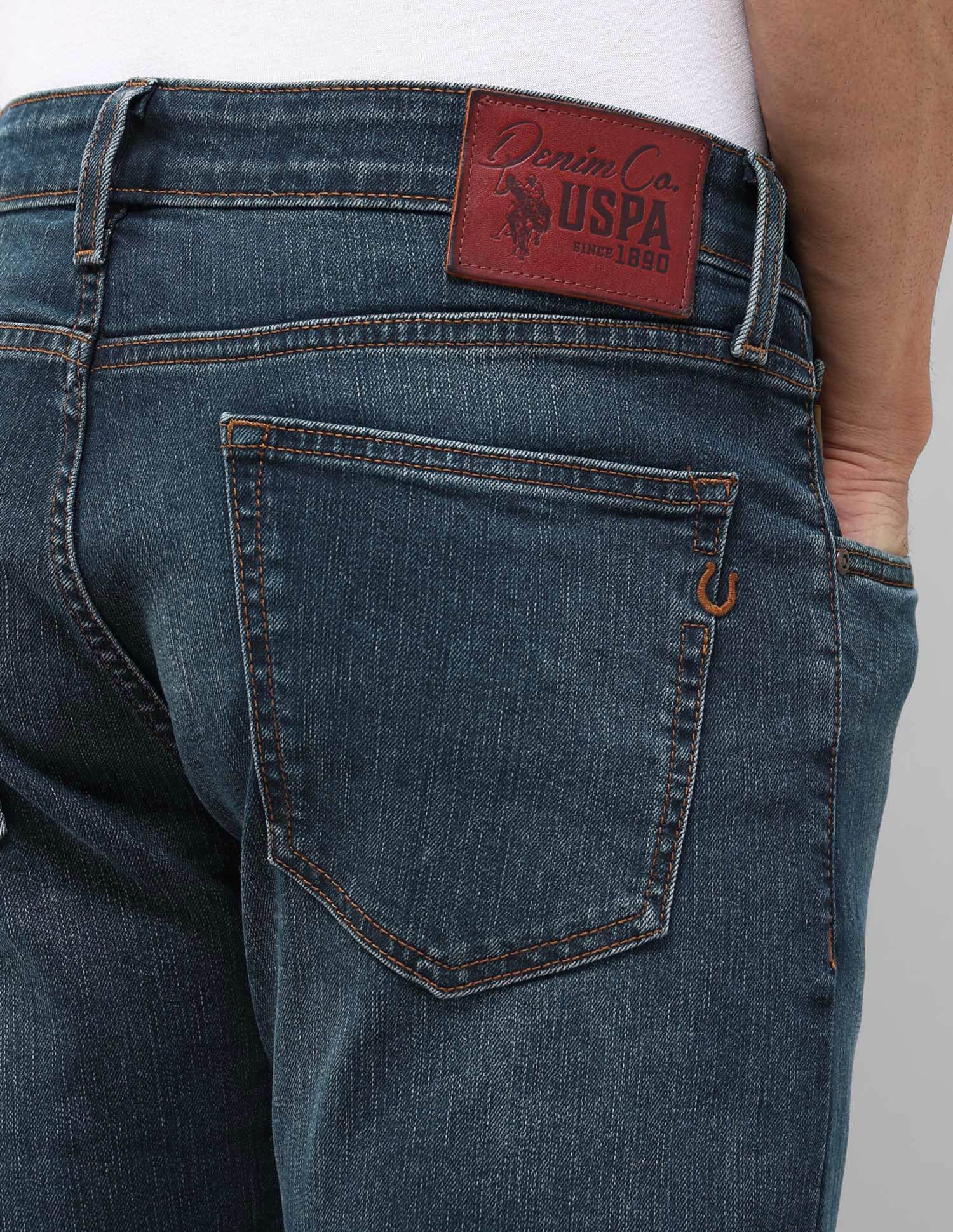 Brandon Slim Tapered Fit Blue Jeans Dark Wash - U.S. POLO ASSN. | Large