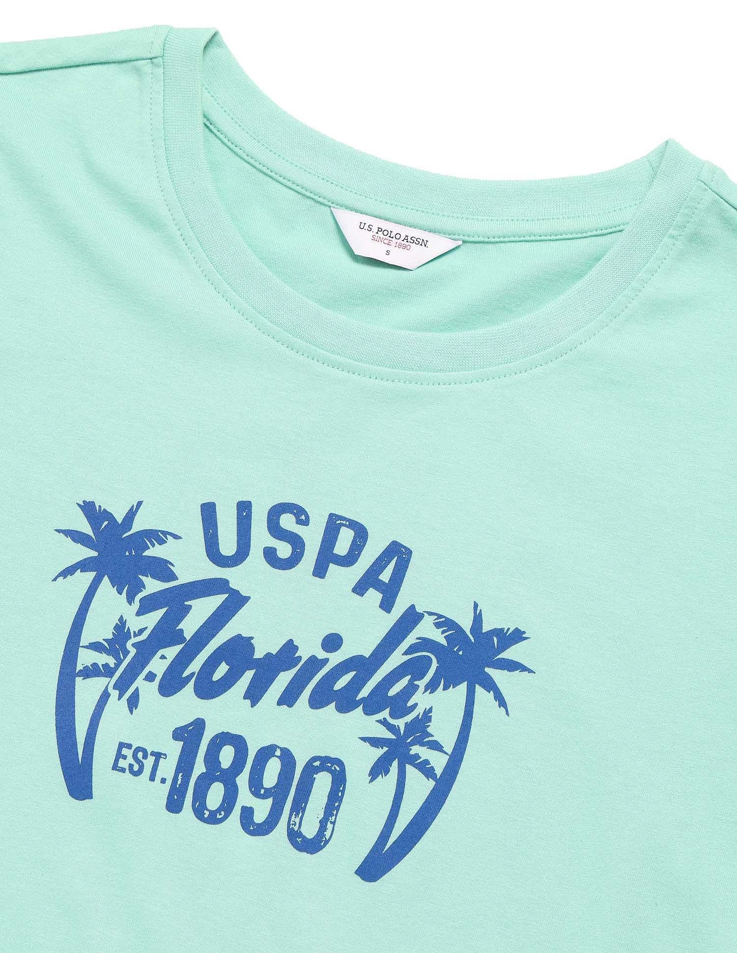 Regular Fit Brand Printed T-Shirt Green - U.S. POLO ASSN. | Large