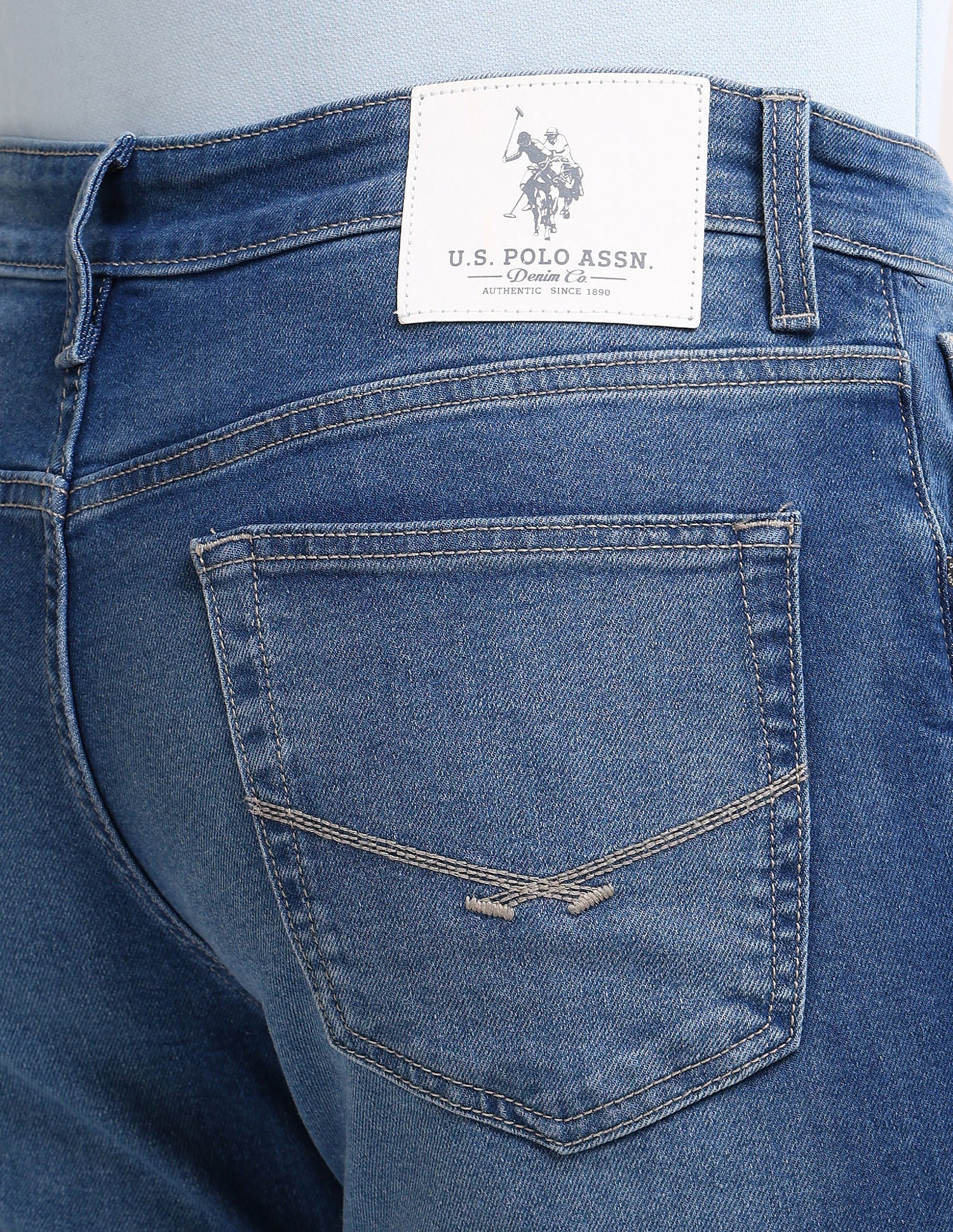 Brandon Slim Tapered Blue Jeans Blue - U.S. POLO ASSN. | Large