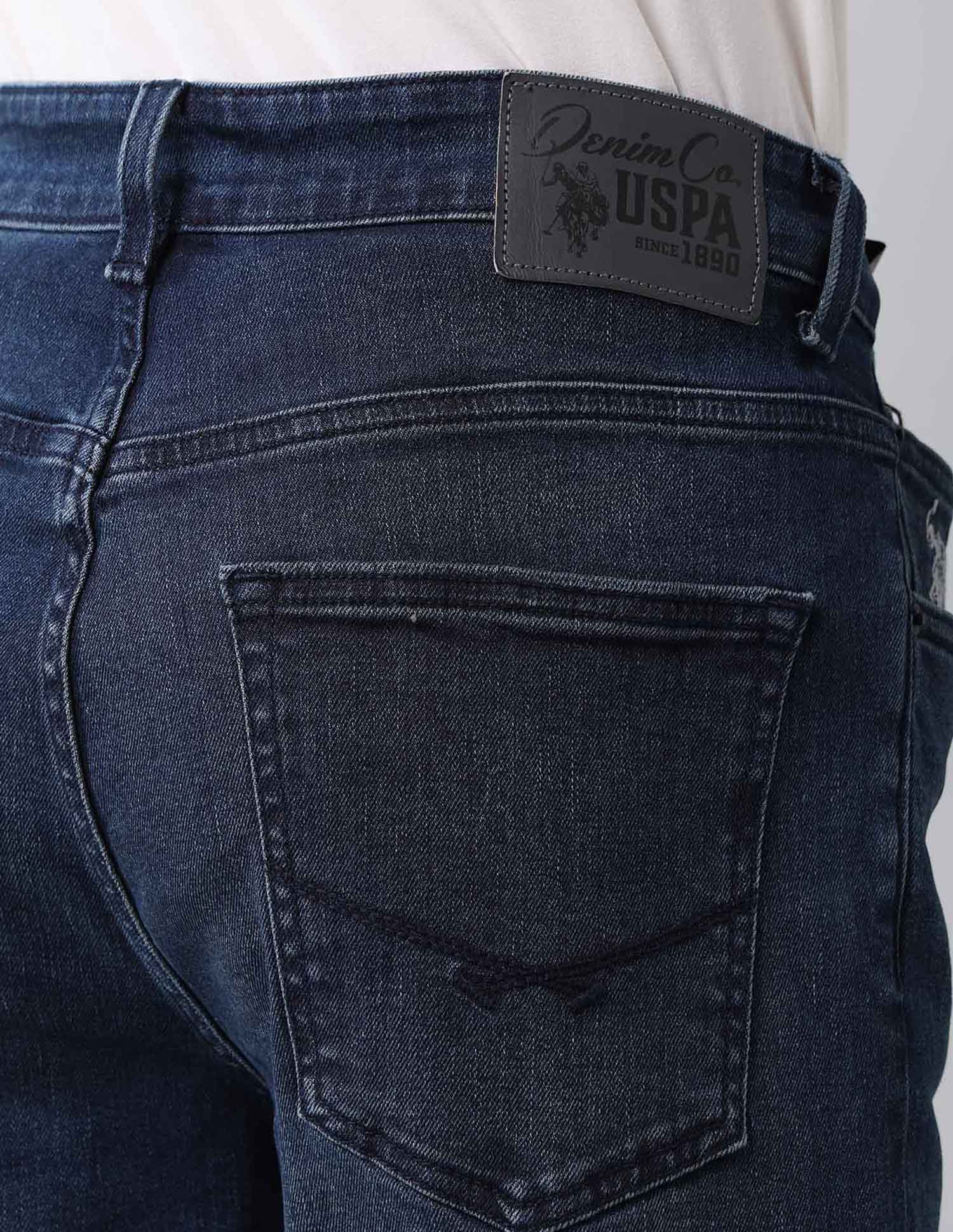 Harold Slim Straight Fit Blue Vintage Jeans Dark Wash - U.S. Polo Assn. India | Large