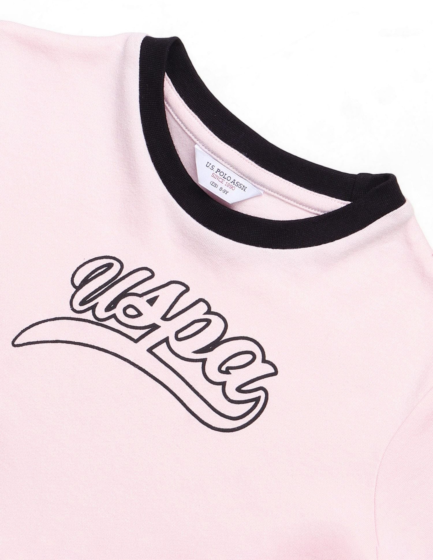 Girls Brand Printed Fit And Flare Dress Pink - U.S. POLO ASSN. | Large