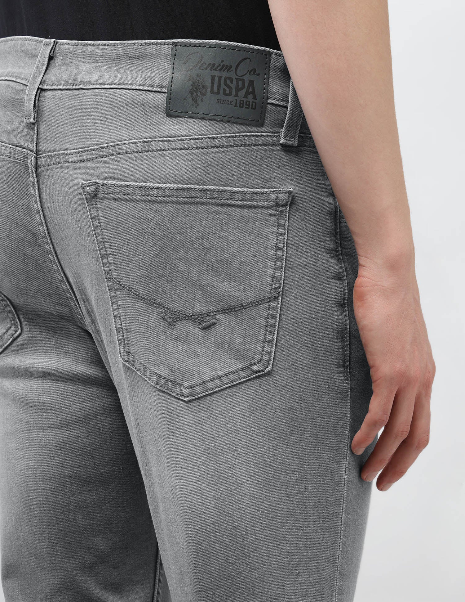 Brandon Slim Tapered Fit Grey Jeans Grey - U.S. Polo Assn. India | Large