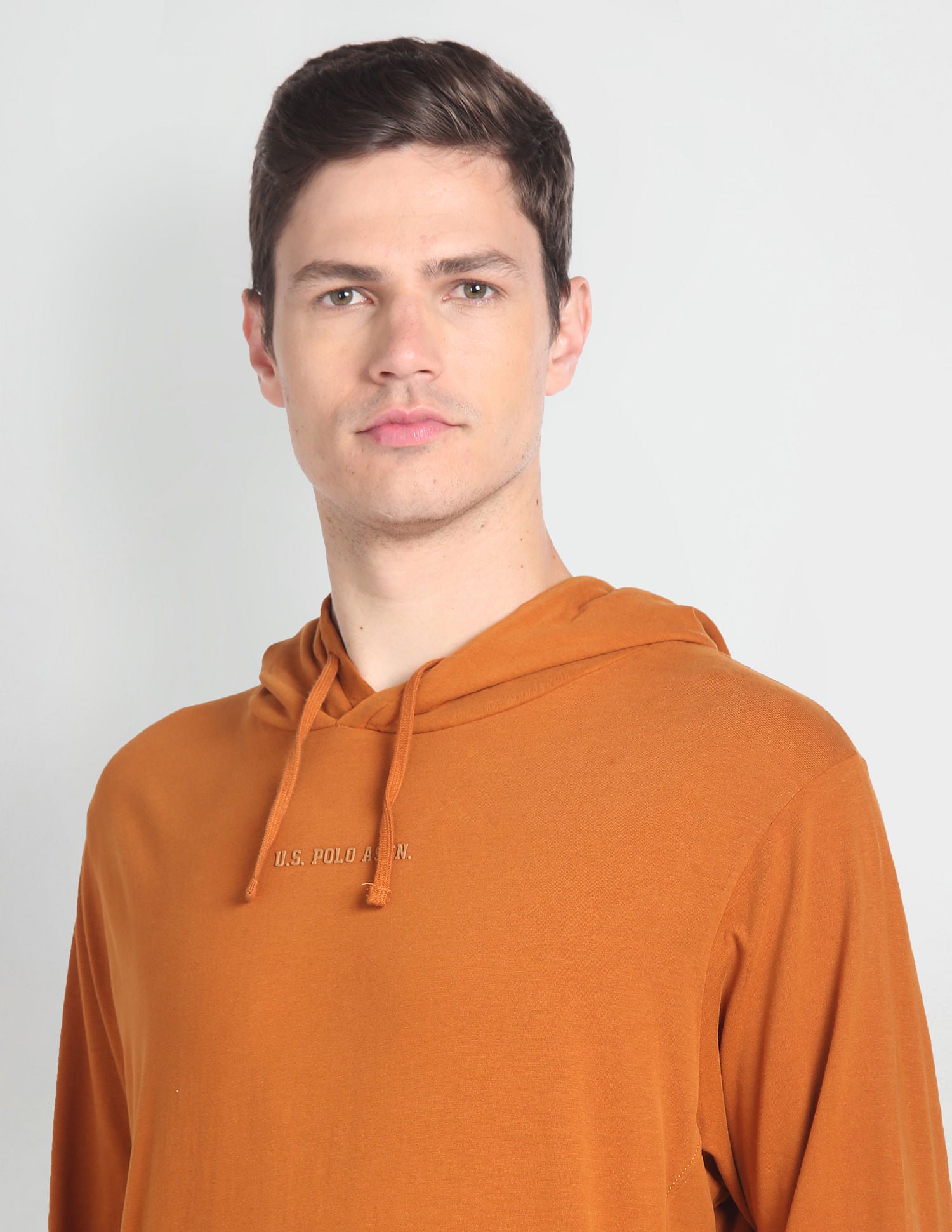 Long Sleeve Hooded T-Shirt Rust - U.S. Polo Assn. India | Large