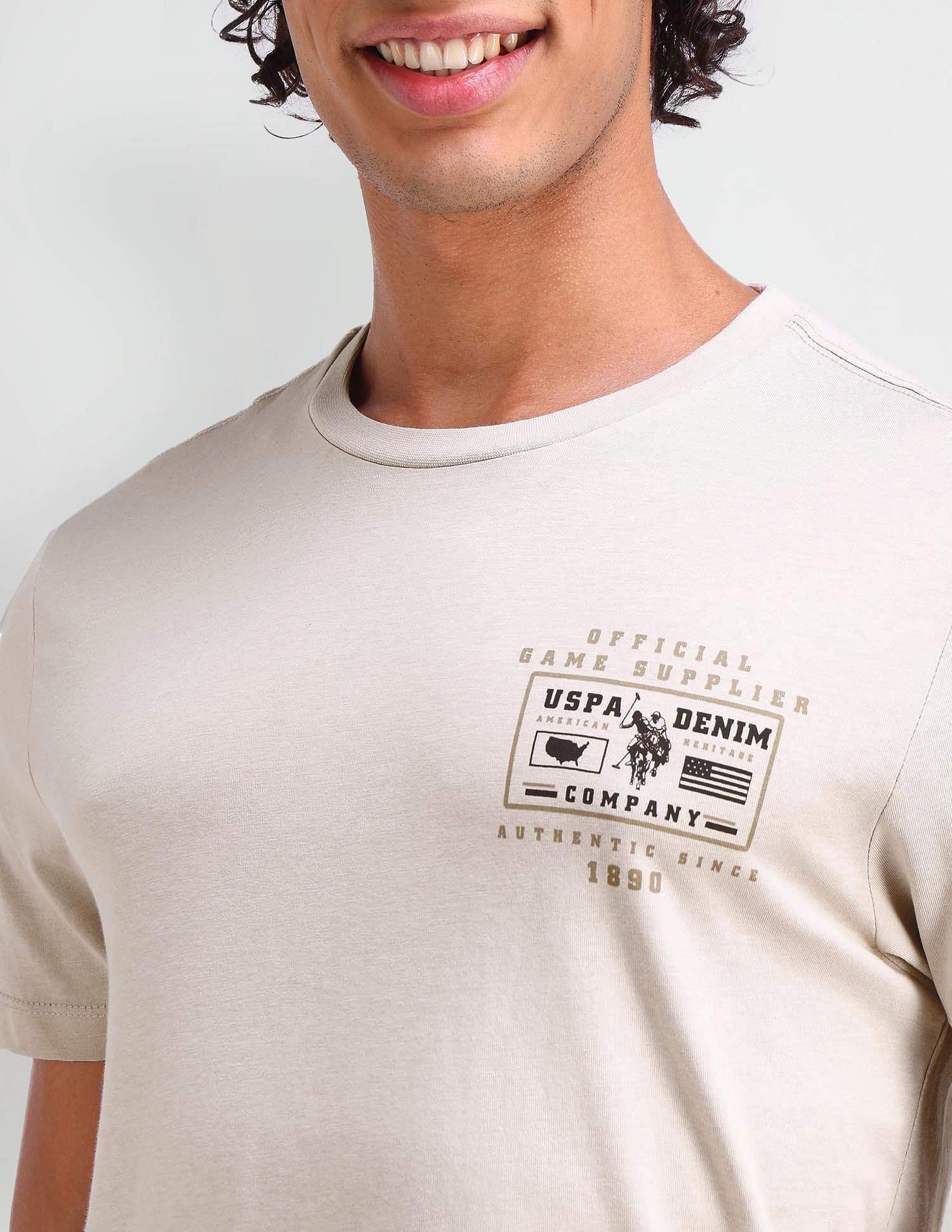 Muscle Fit Brand Printed T-Shirt Fog - U.S. Polo Assn. India | Large