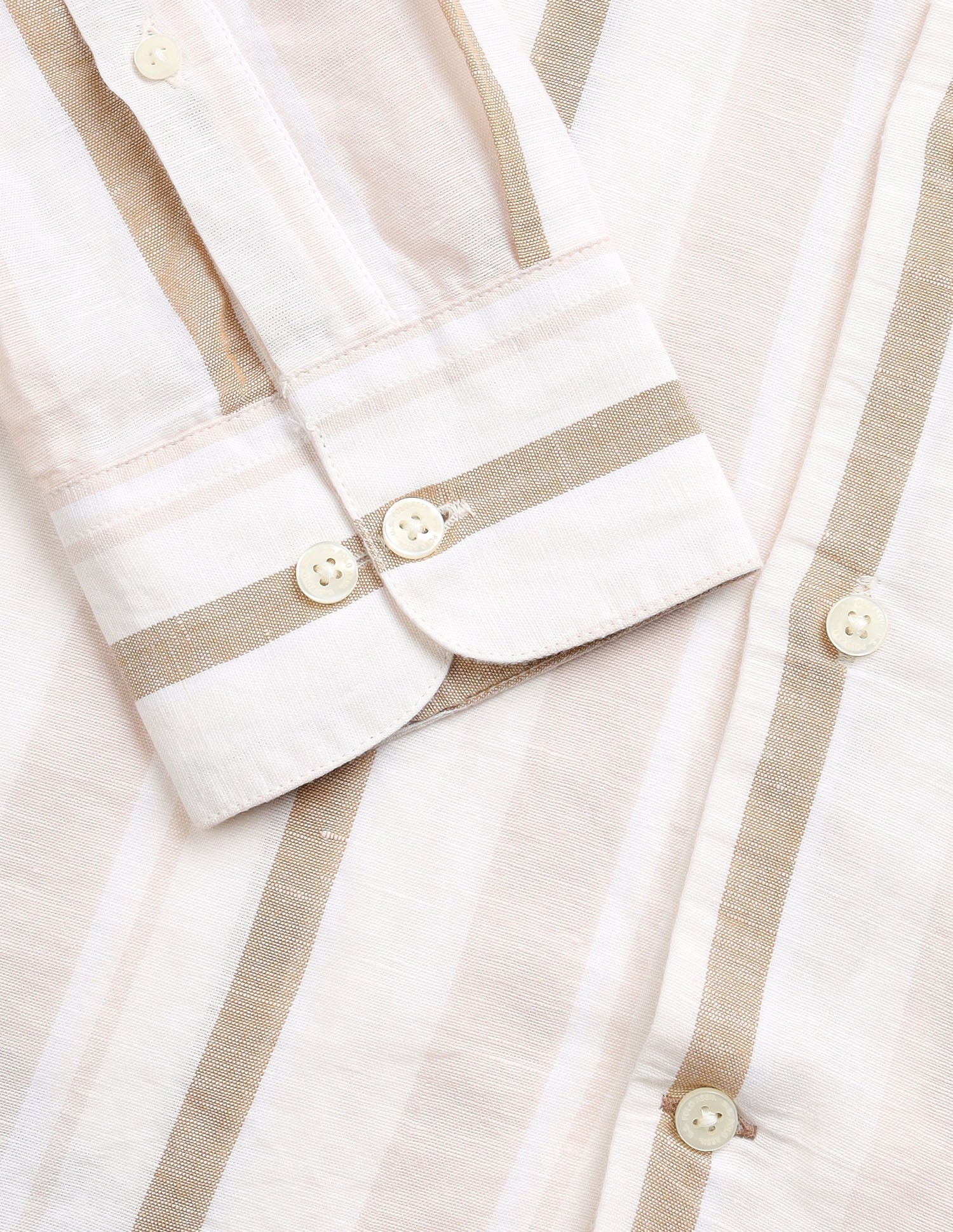 Vertical Striped Regular Fit Shirt Light Beige - U.S. Polo Assn. India | Large