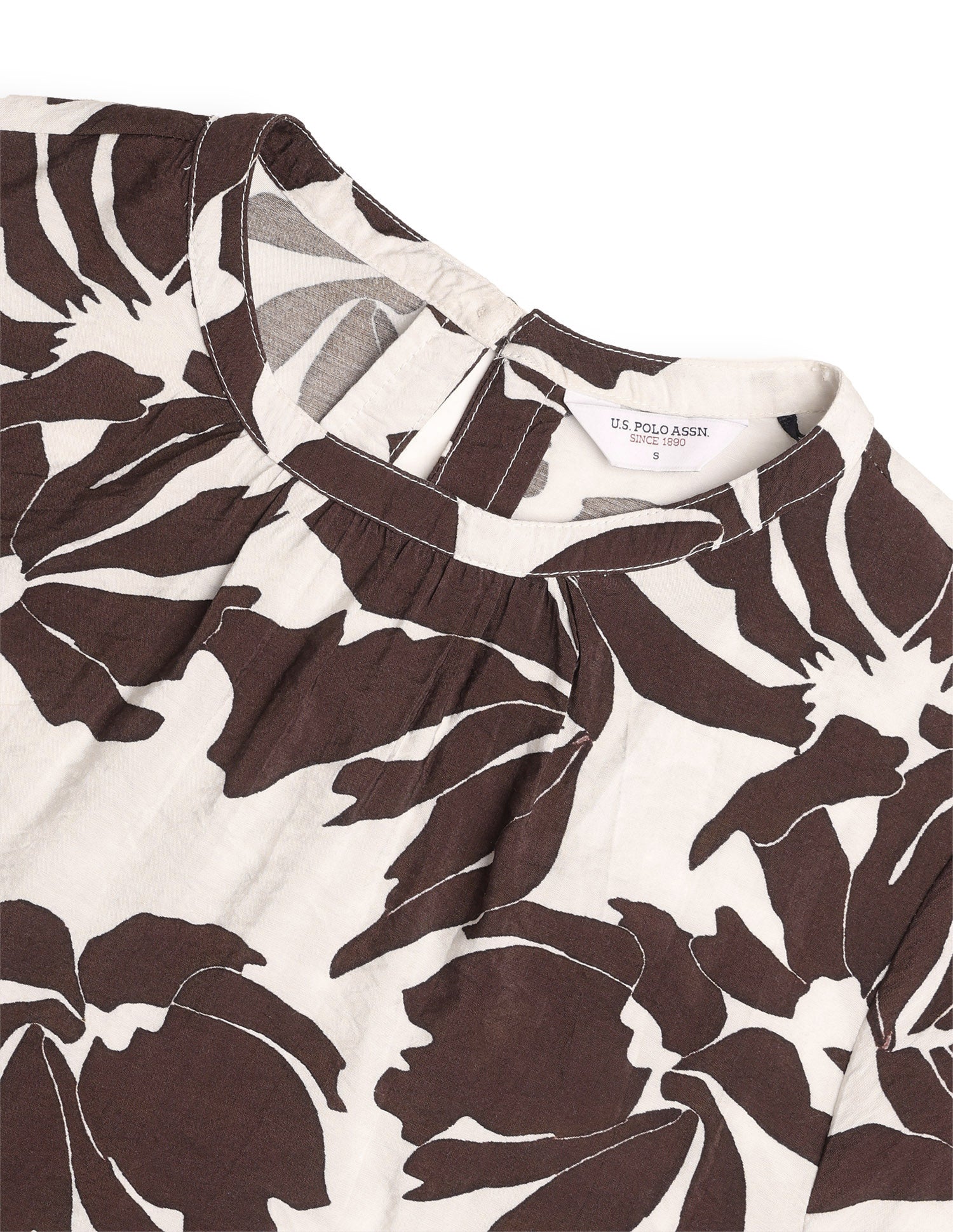 Abstract Printed Regular Fit Top Brown - U.S. Polo Assn. India | Large