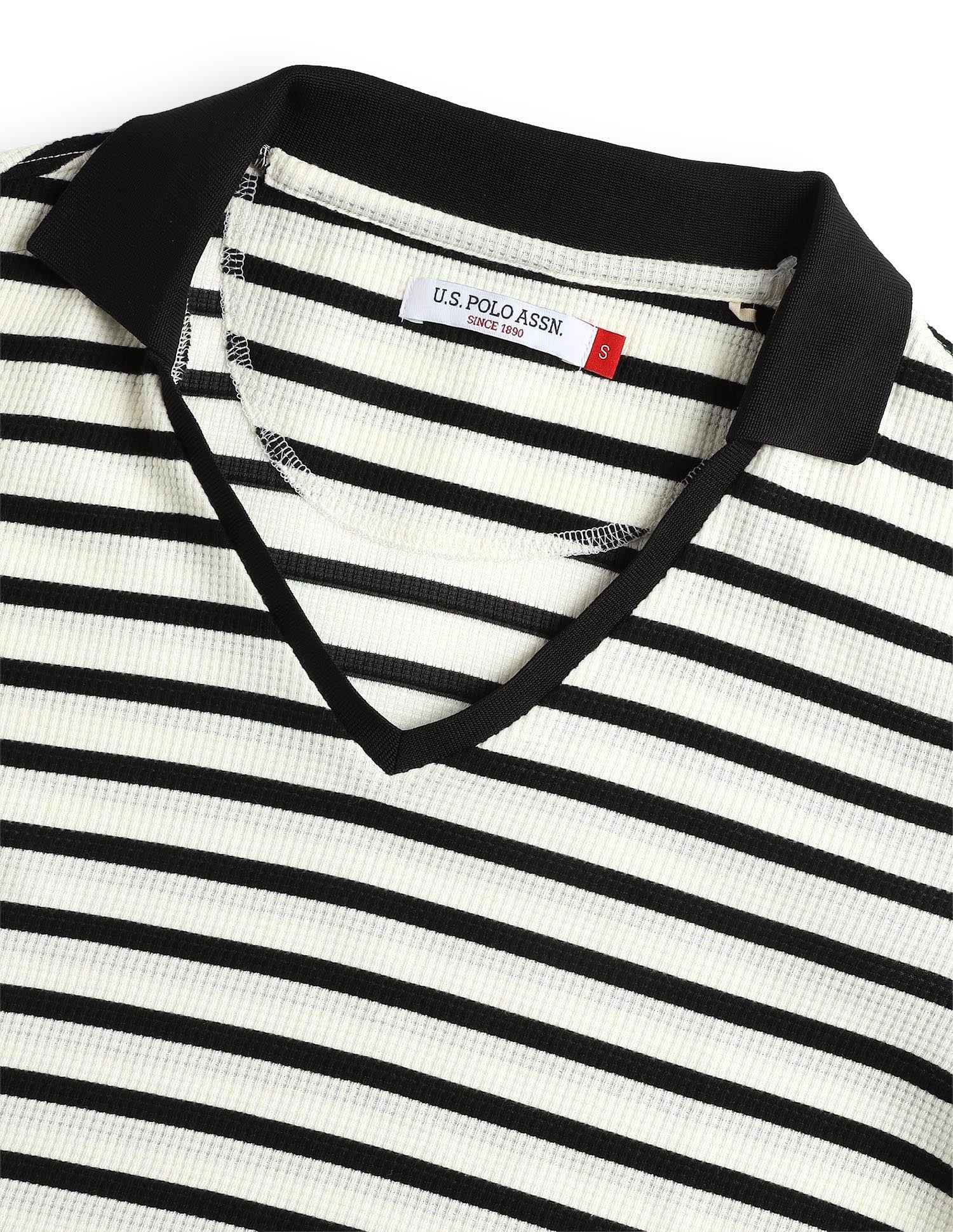 Self Design Horizontal Striped Regular Fit T-Shirt Multicolour - U.S. Polo Assn. India | Large