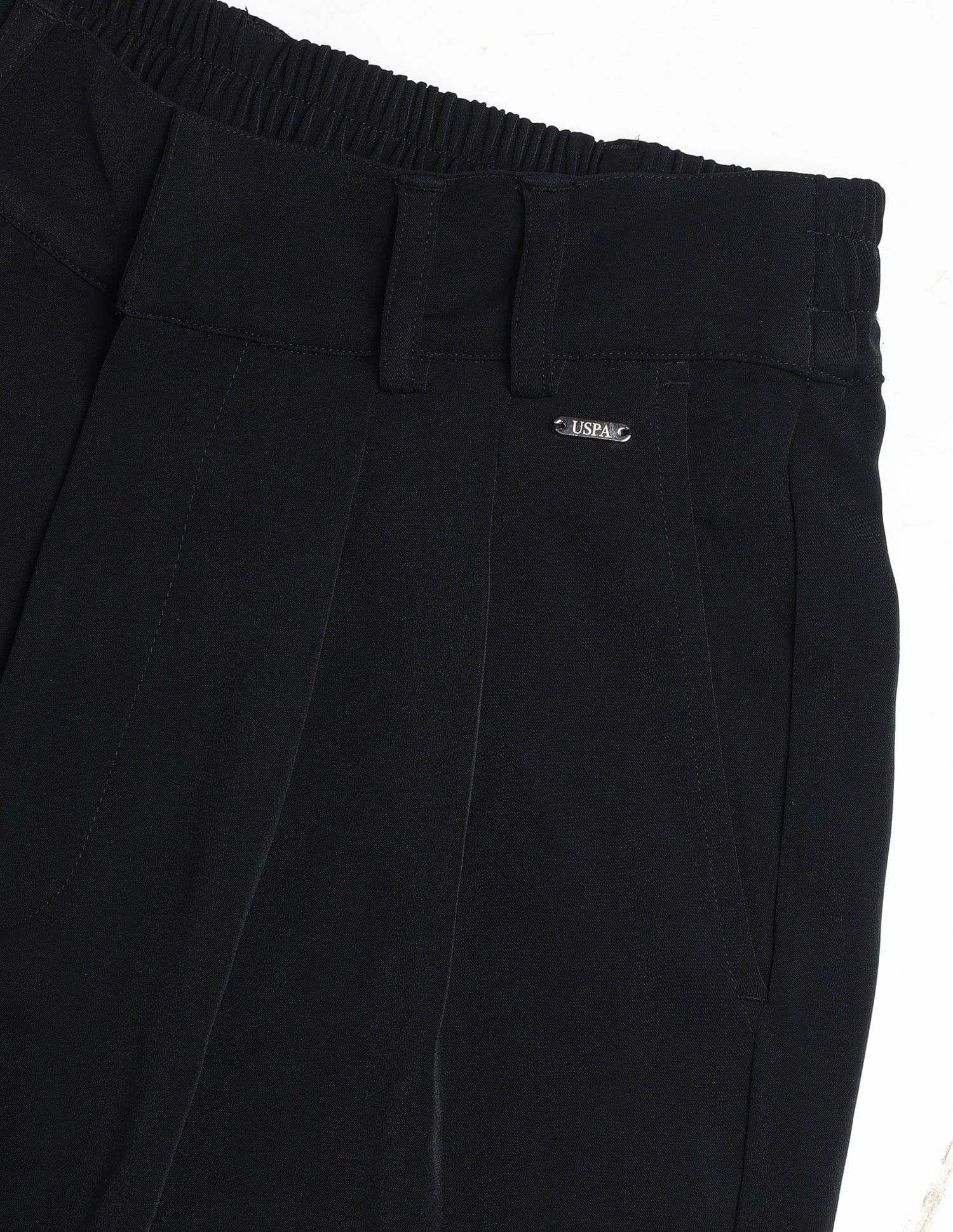 High Rise Wide Leg Trousers Black - U.S. Polo Assn. India | Large