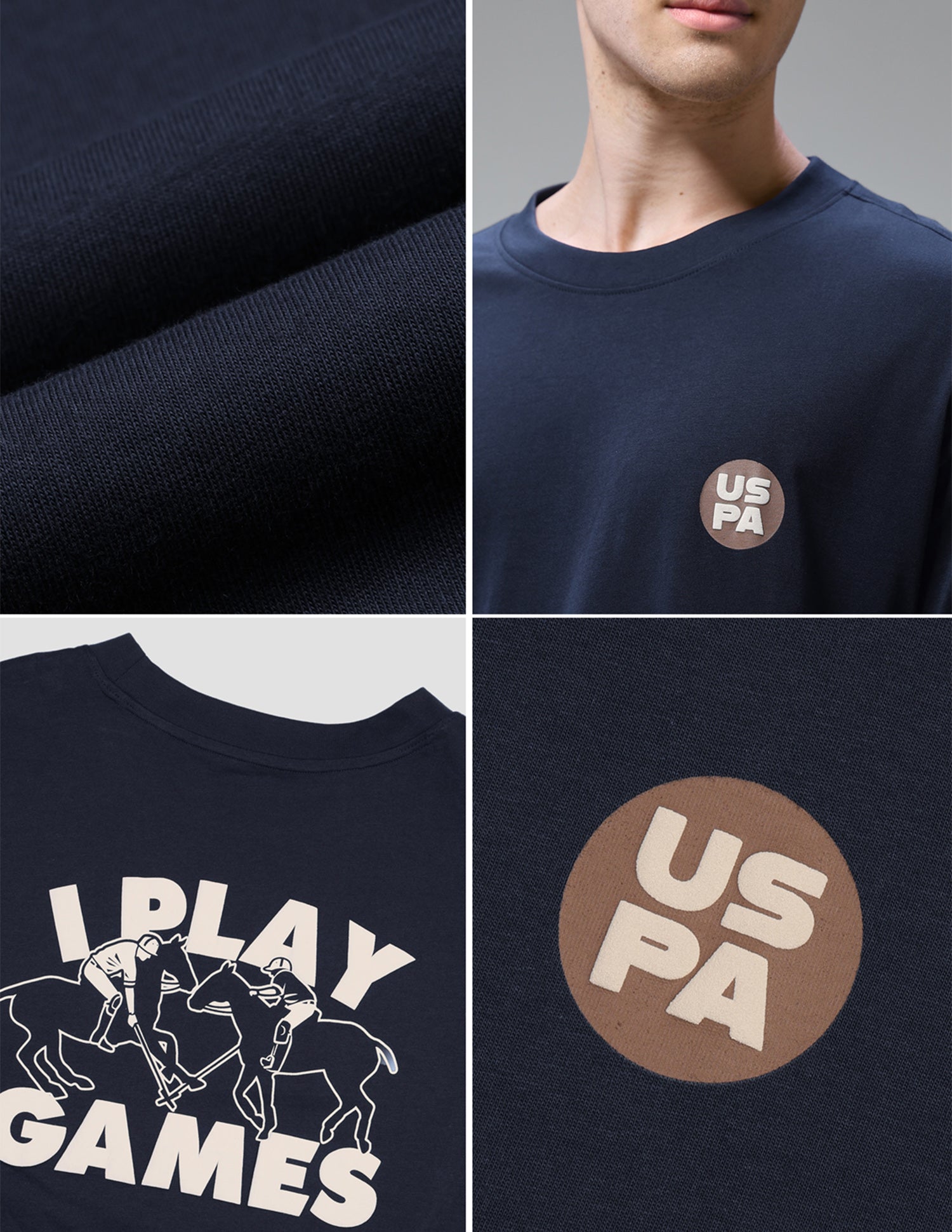 Graphic Printed Oversized Fit Loungewear T-Shirt Navy - U.S. Polo Assn. India | Large