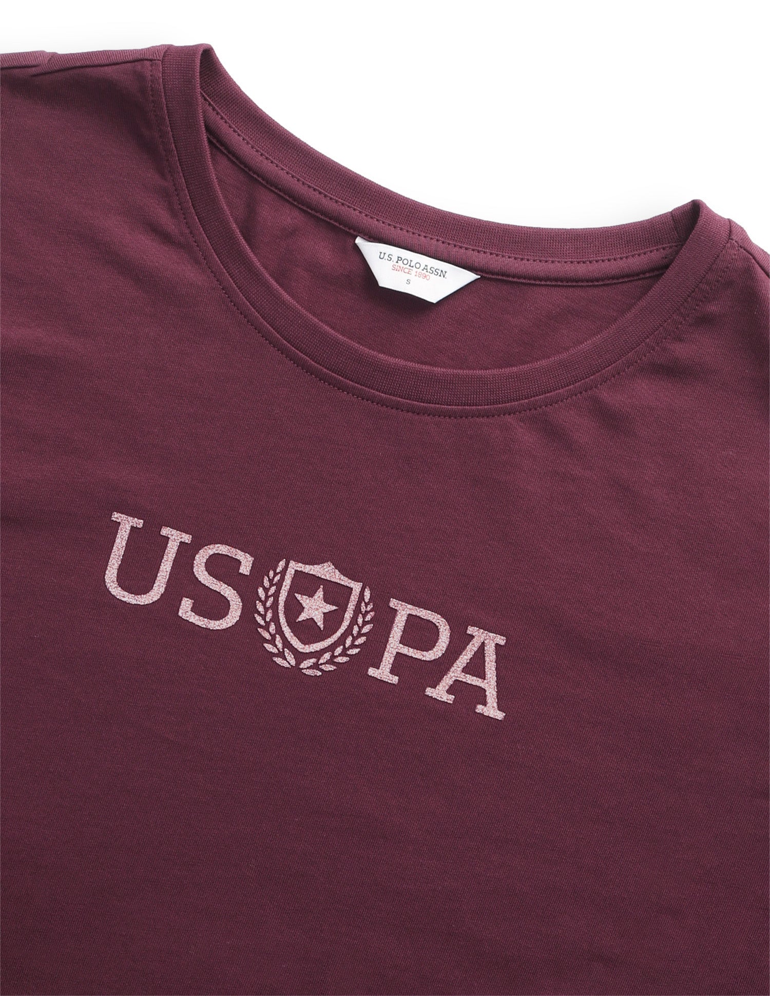 Brand Embossed Regular Fit T-Shirt Purple - U.S. Polo Assn. India | Large