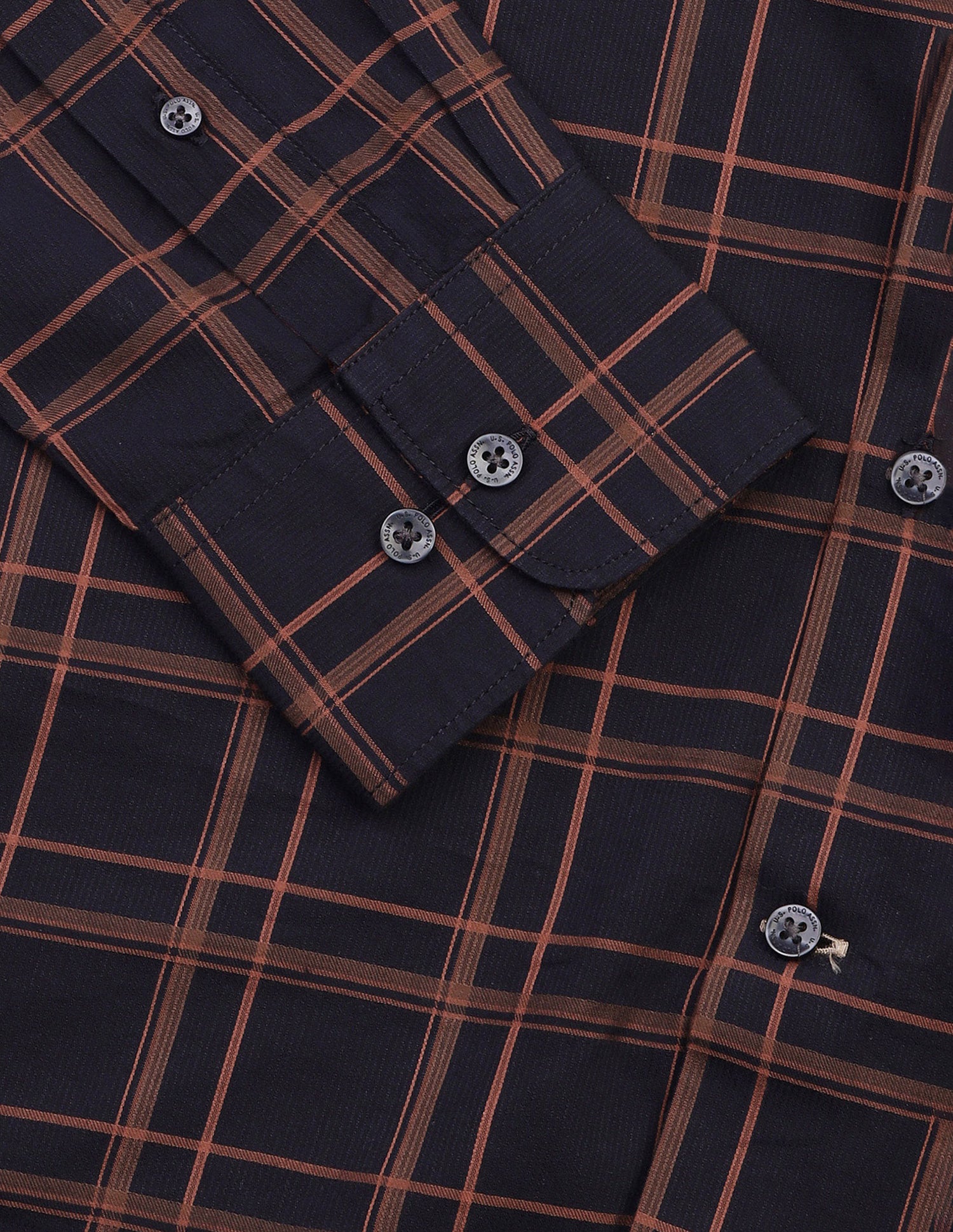 Grid Tattersall Checked Tailored Fit Shirt Navy - U.S. Polo Assn. India | Large