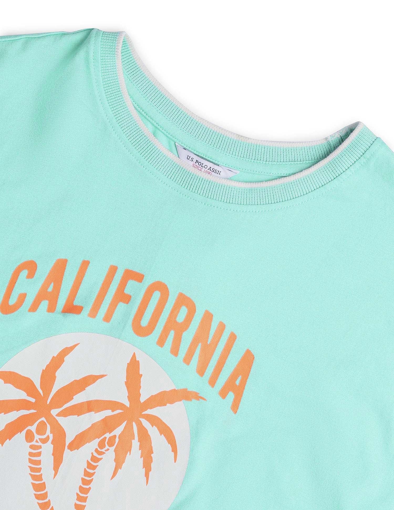 Boyfriend Fit Brand Printed T-Shirt Green - U.S. POLO ASSN. | Large