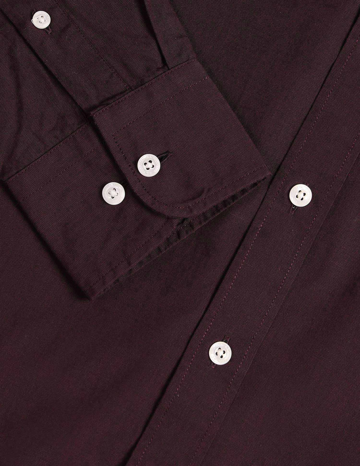 Textured Cotton Shirt Maroon - U.S. POLO ASSN. | Large