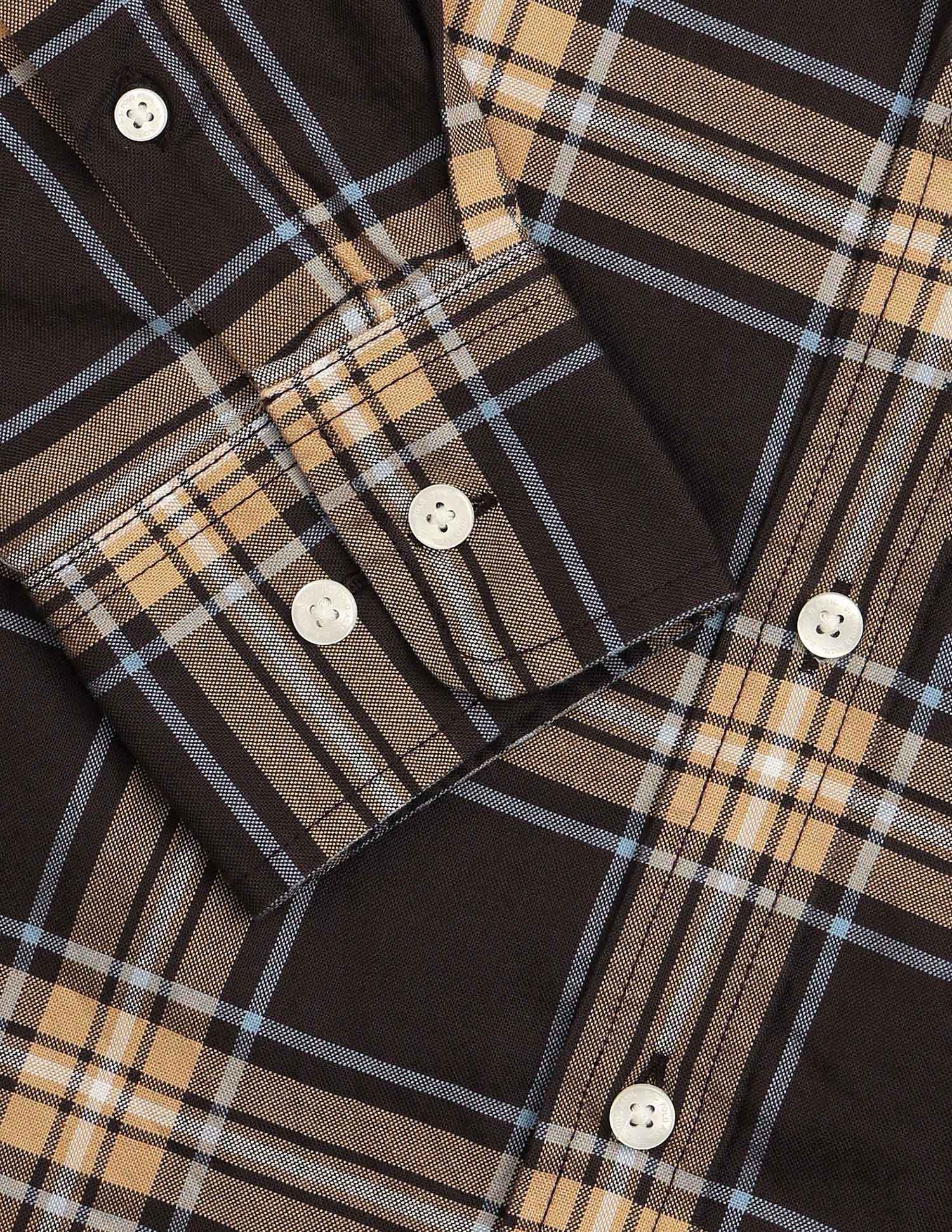 Plaid Checked Pure Cotton Shirt Brown - U.S. Polo Assn. India | Large