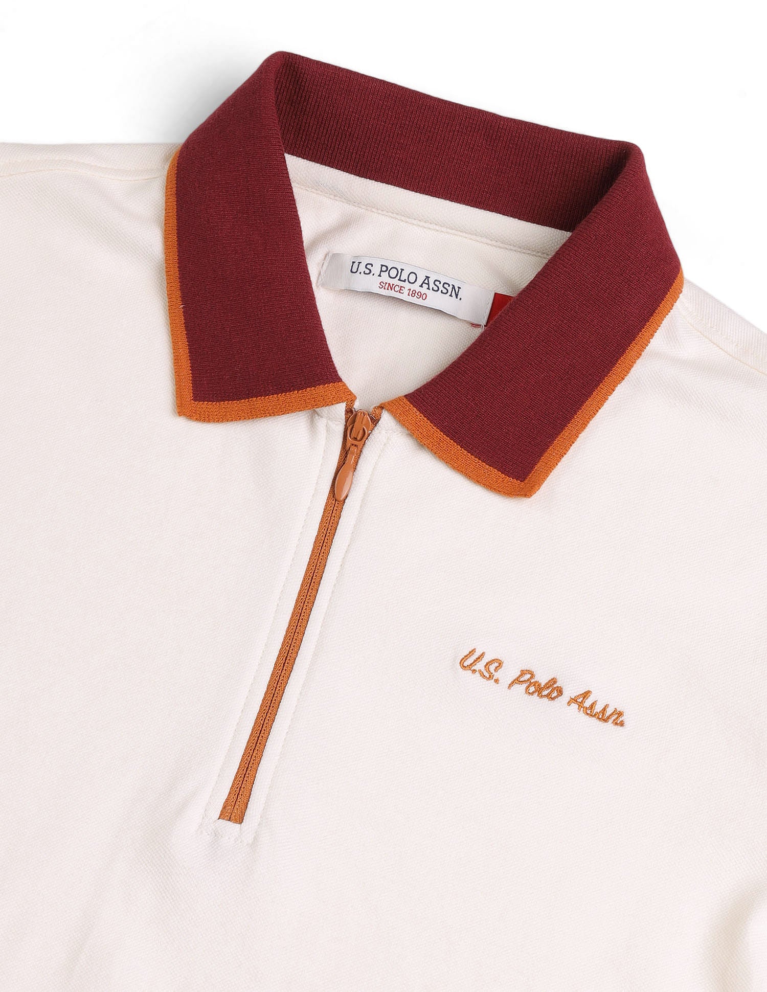 Regular Fit Solid Polo Shirt Off White - U.S. POLO ASSN. | Large