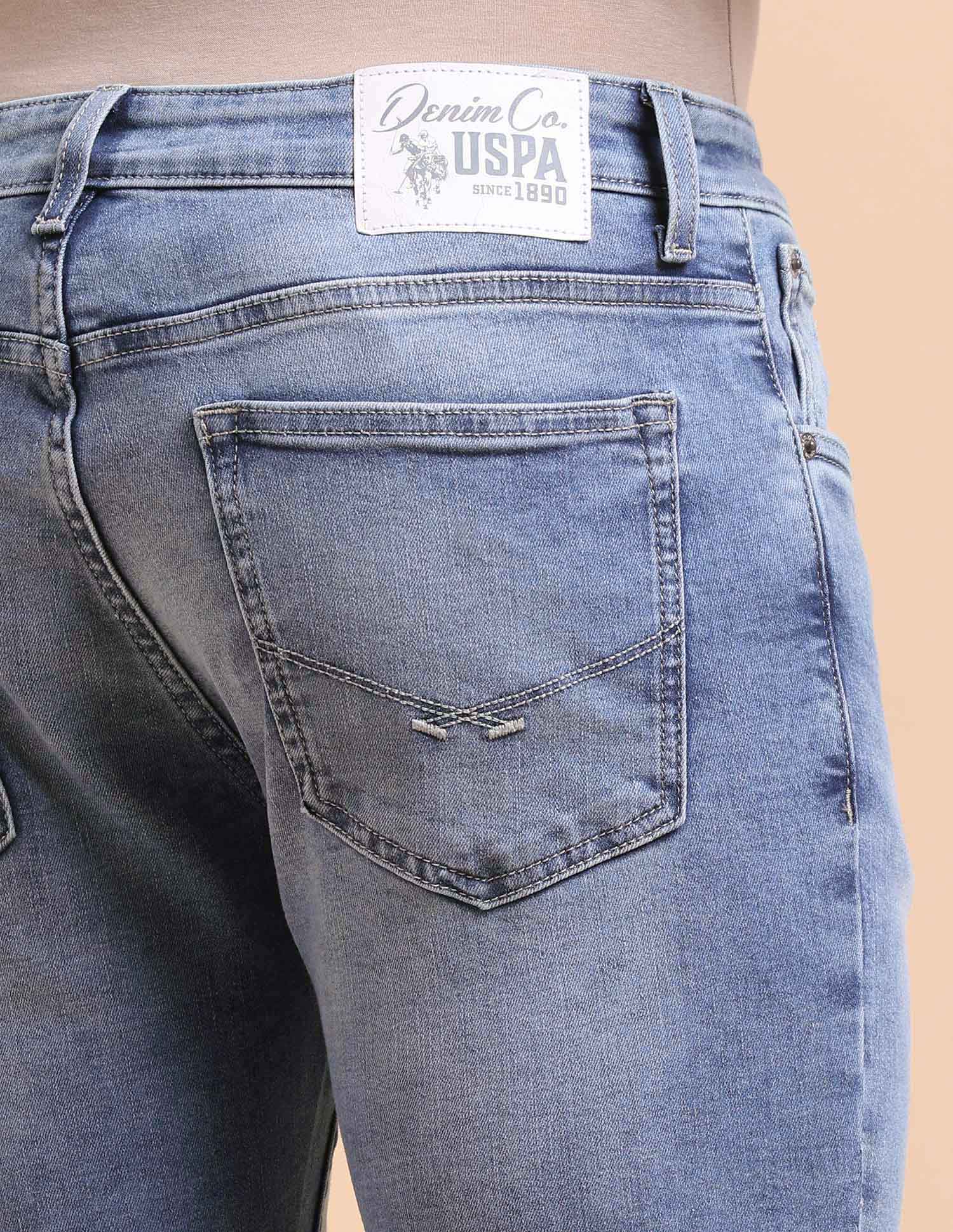 Brandon Slim Tapered Fit Blue Jeans Light Blue - U.S. POLO ASSN. | Large