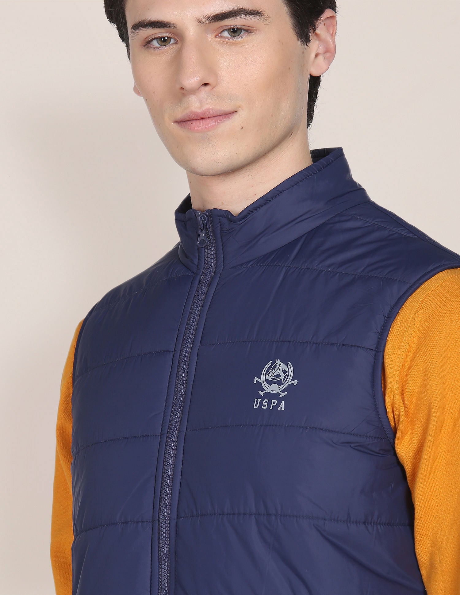 Solid Sleeveless Puffer Jacket Navy - U.S. POLO ASSN. | Large