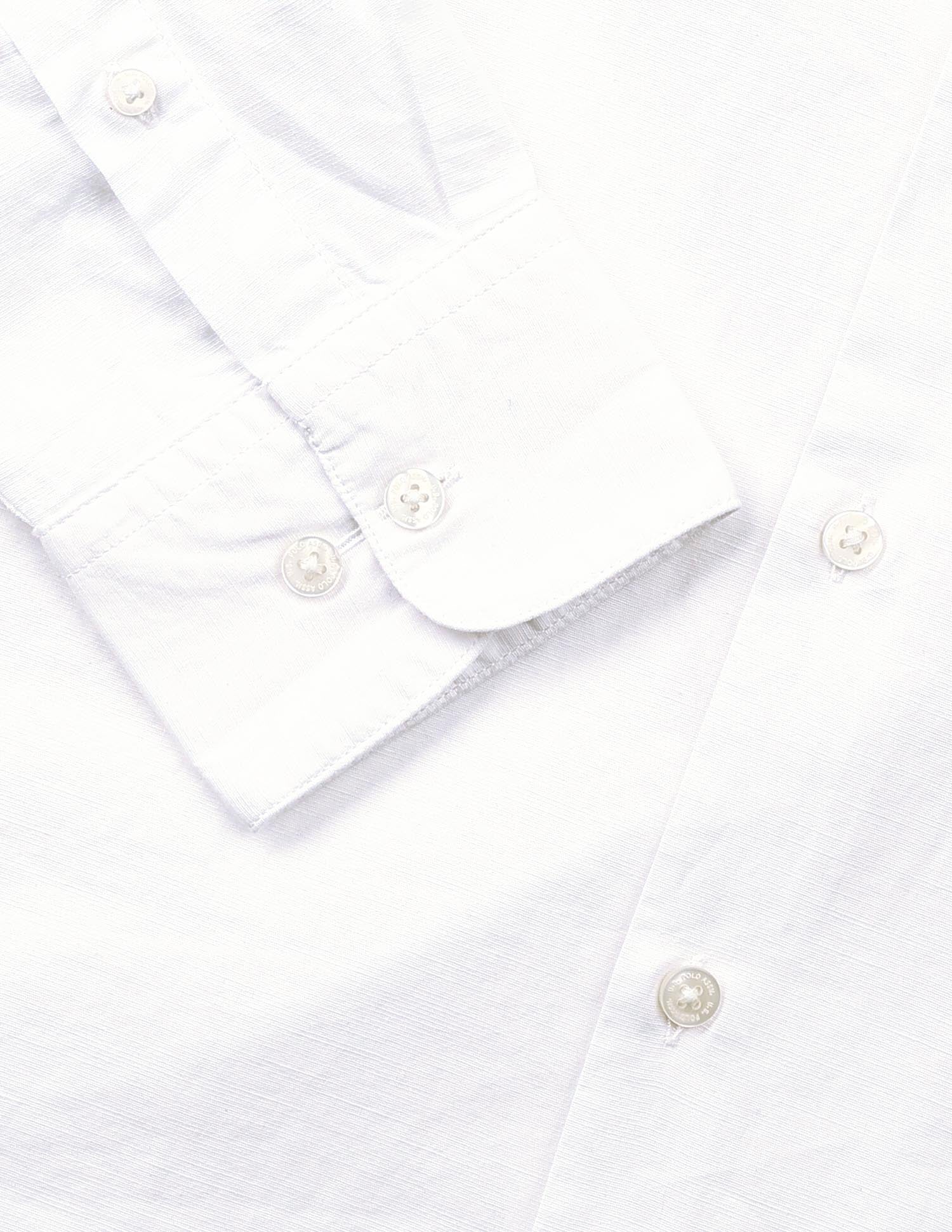 Solid Tailored Fit Twill Shirt White - U.S. Polo Assn. India | Large
