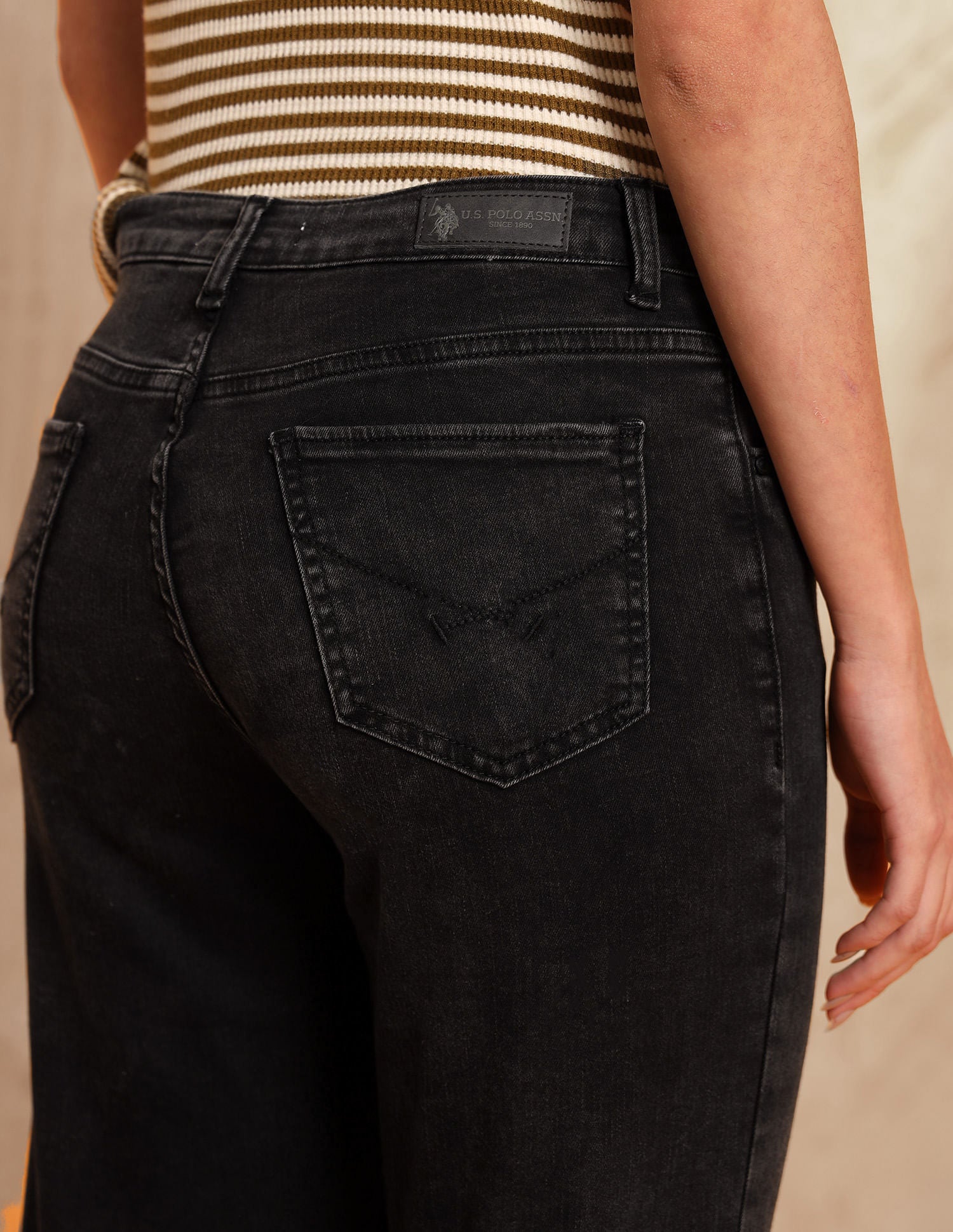 High Rise Flared Fit Jeans Dark Grey - U.S. POLO ASSN. | Large