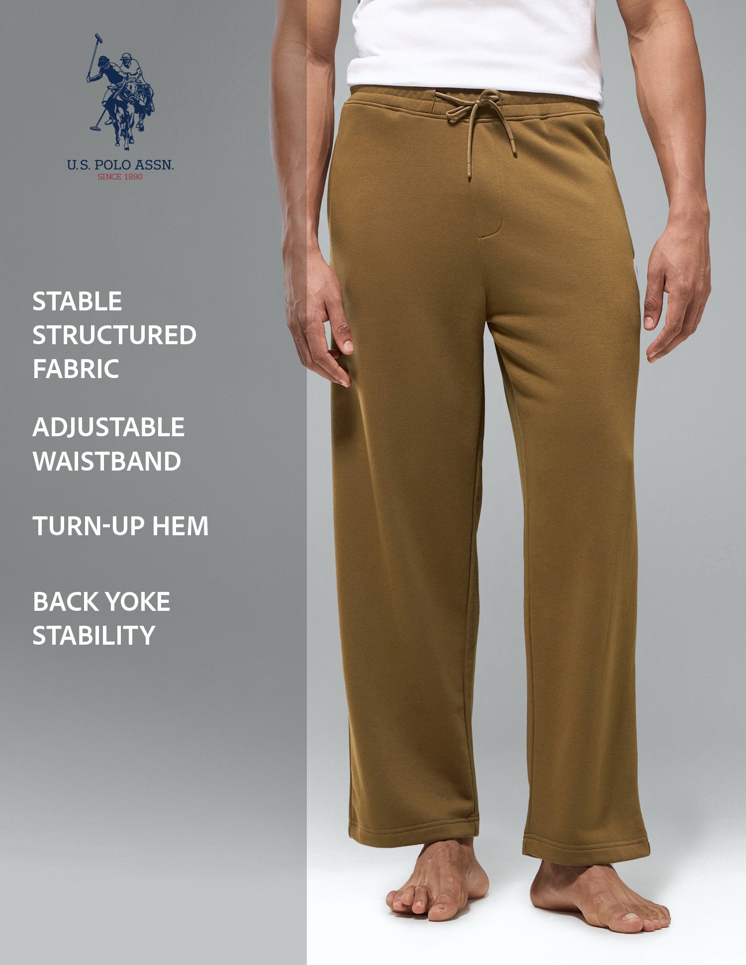 Mid Rise Relaxed Fit OR011 Track Pants Breen - U.S. Polo Assn. India | Large