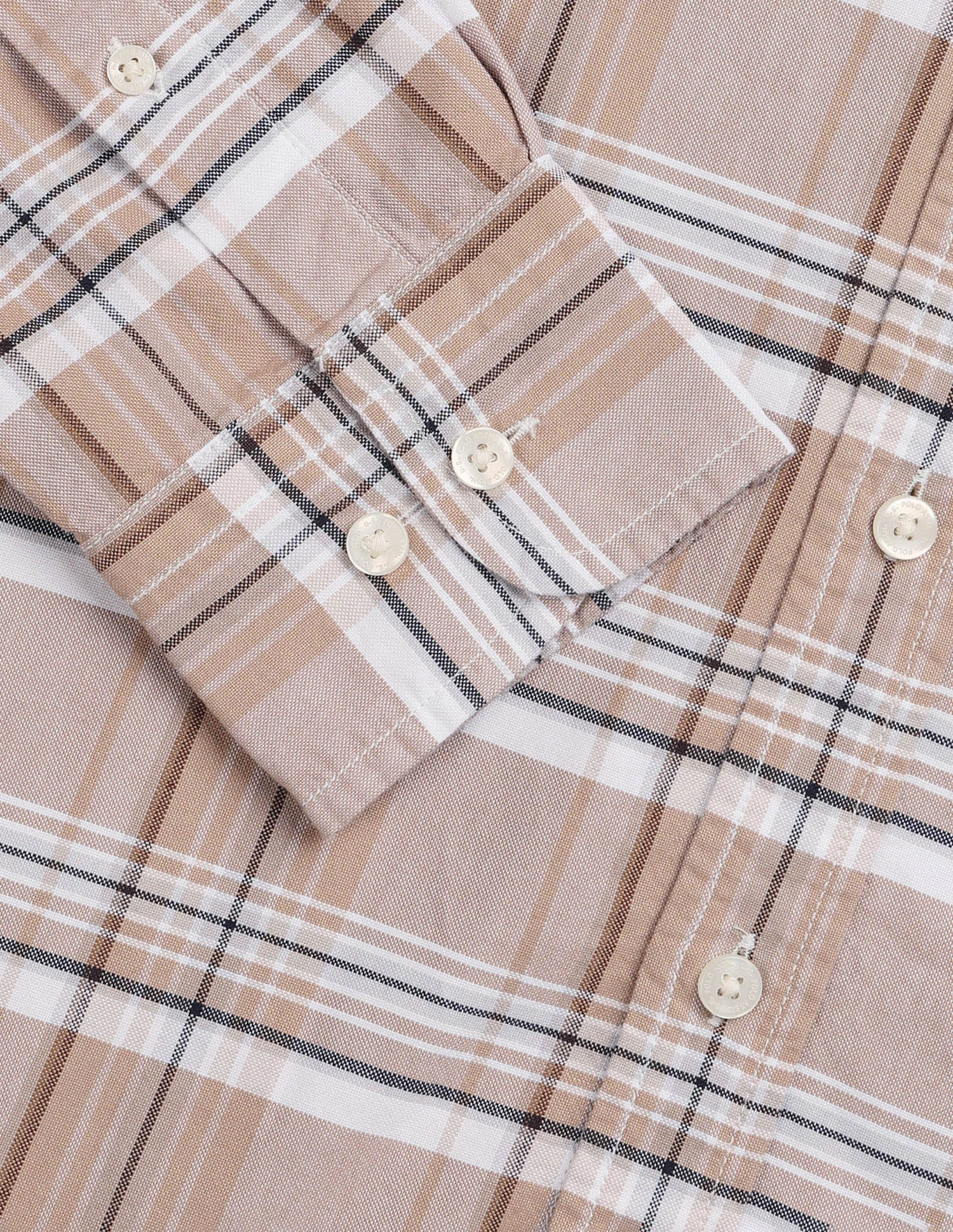 Plaid Checked Tailored Fit Shirt Beige - U.S. Polo Assn. India | Large
