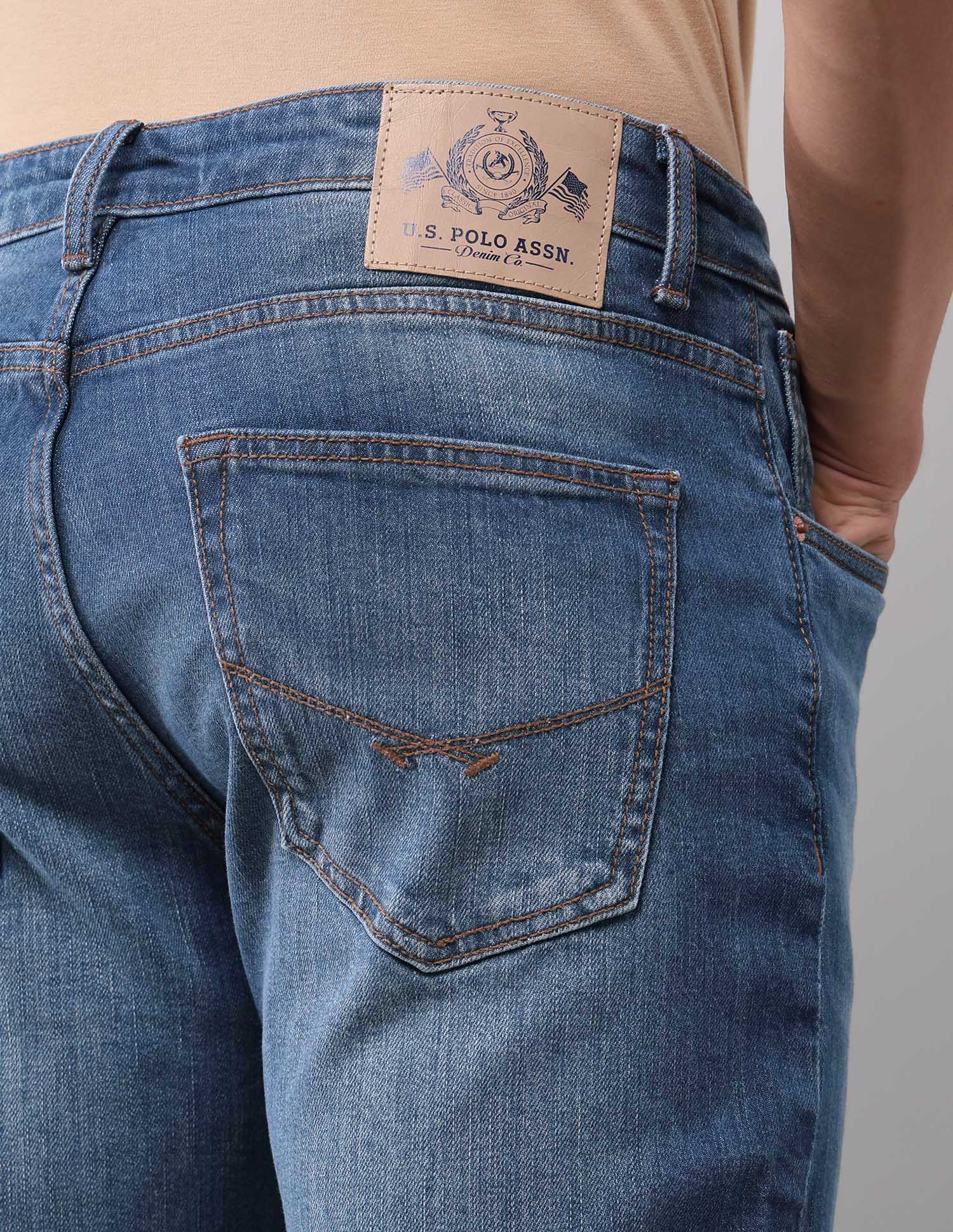 Harold Slim Straight Fit Blue Jeans Blue - U.S. POLO ASSN. | Large